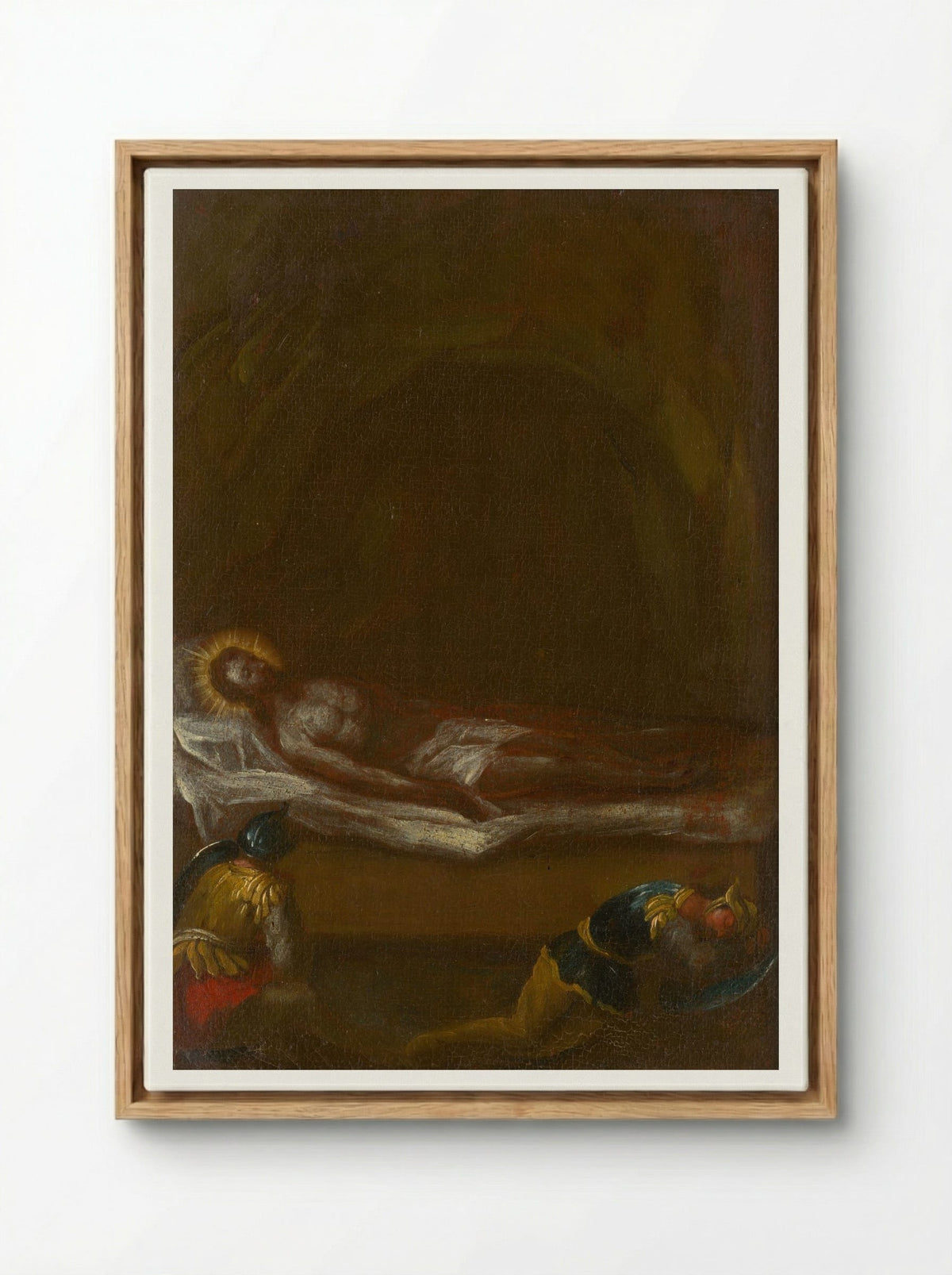 Jesus is Laid in the Tomb - Fine Art Print - Framed Canvas Wood