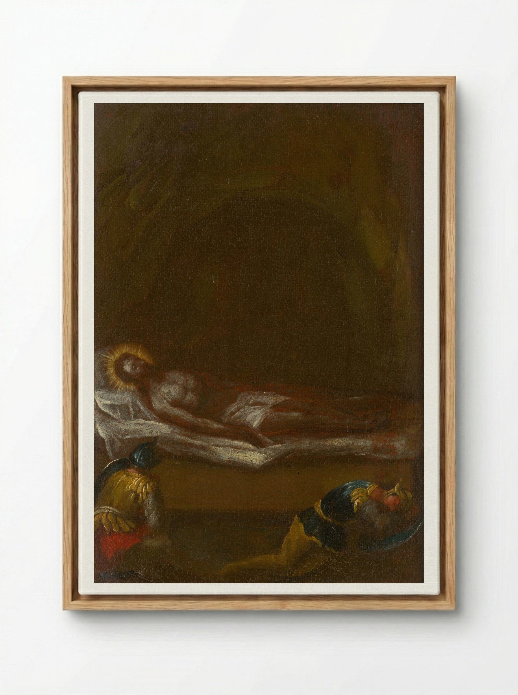 Jesus is Laid in the Tomb - Fine Art Print - Framed Canvas Wood