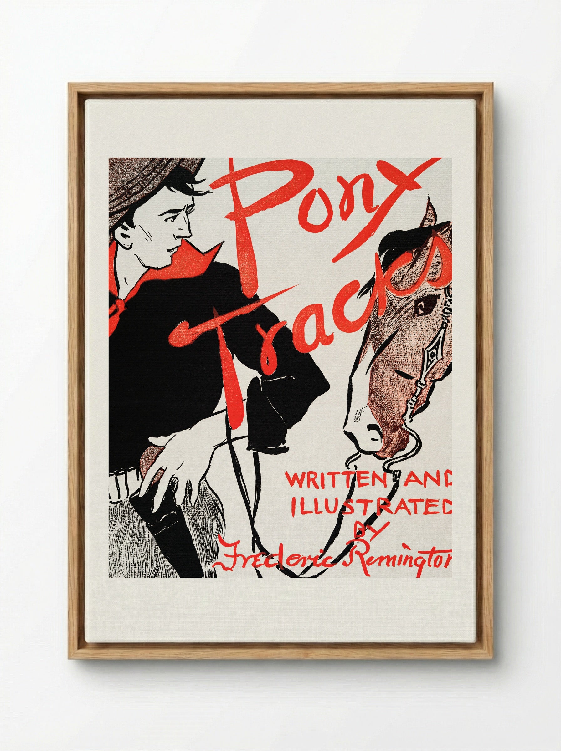 Pony Tracks - Edward Penfield - Framed Canvas Wood
