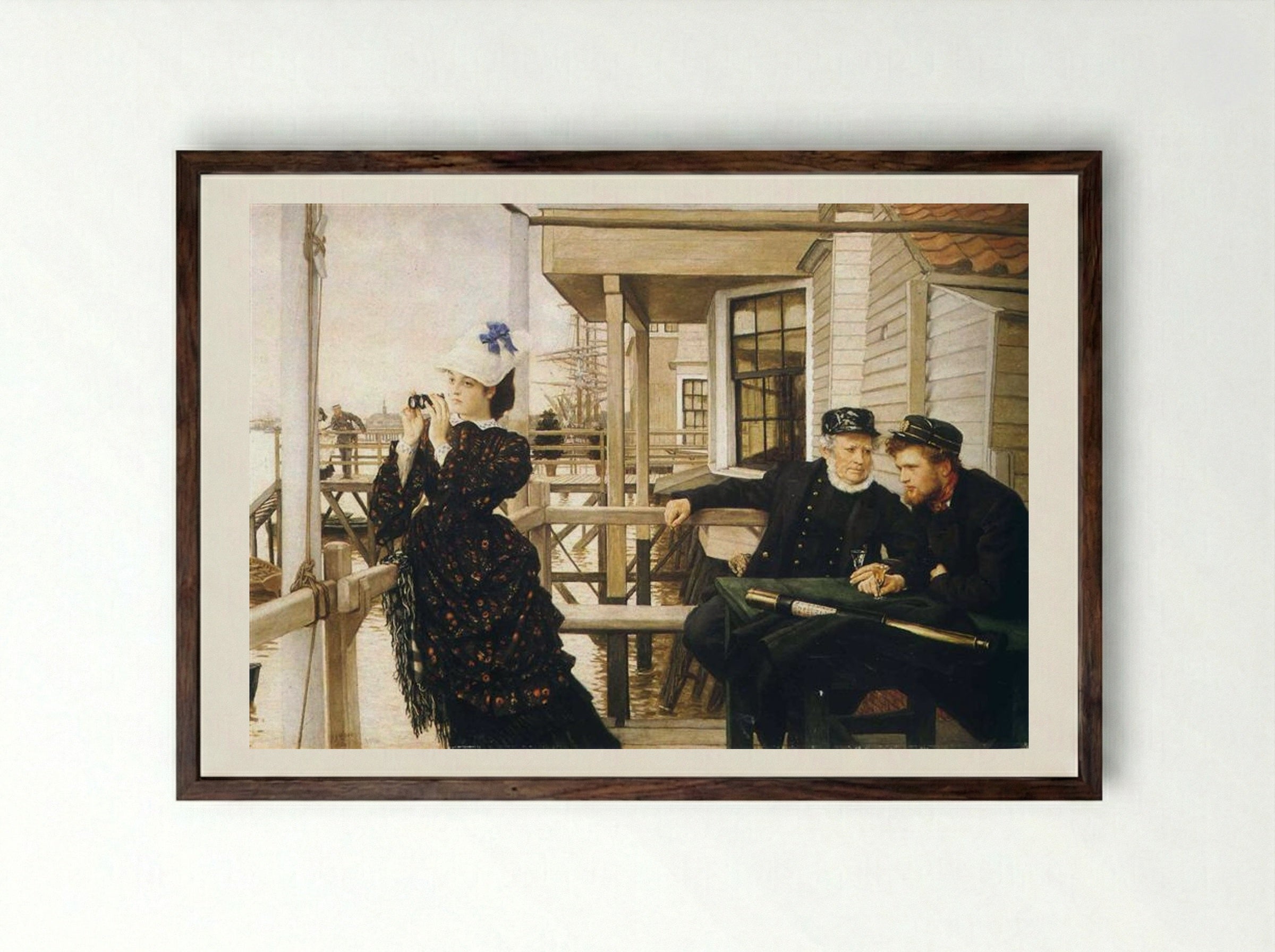 The Captain's Daughter - James Tissot - Framed Print Dark Wood