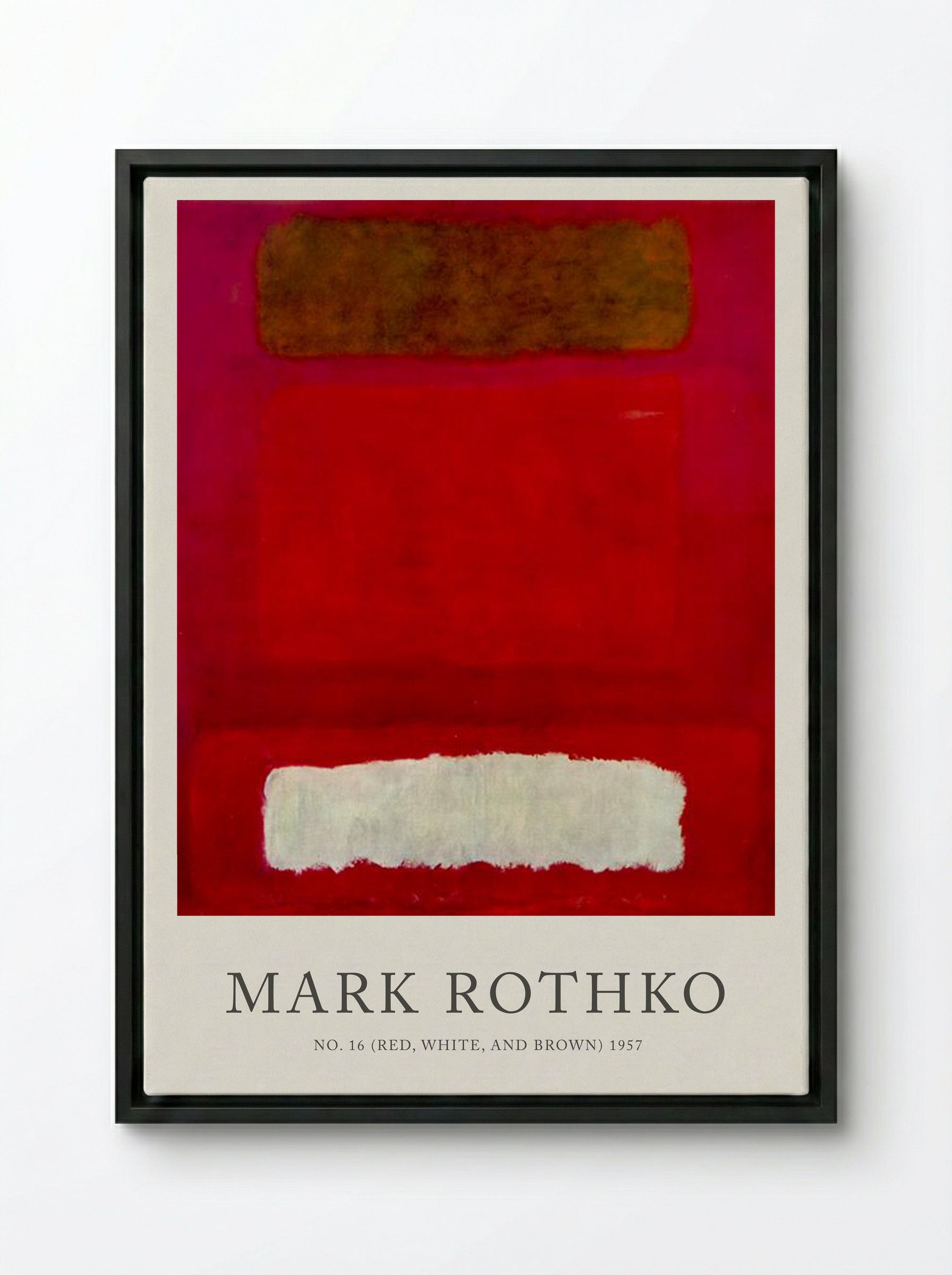 No. 16 (Red, White, and Brown) - Mark Rothko - Framed Canvas Black