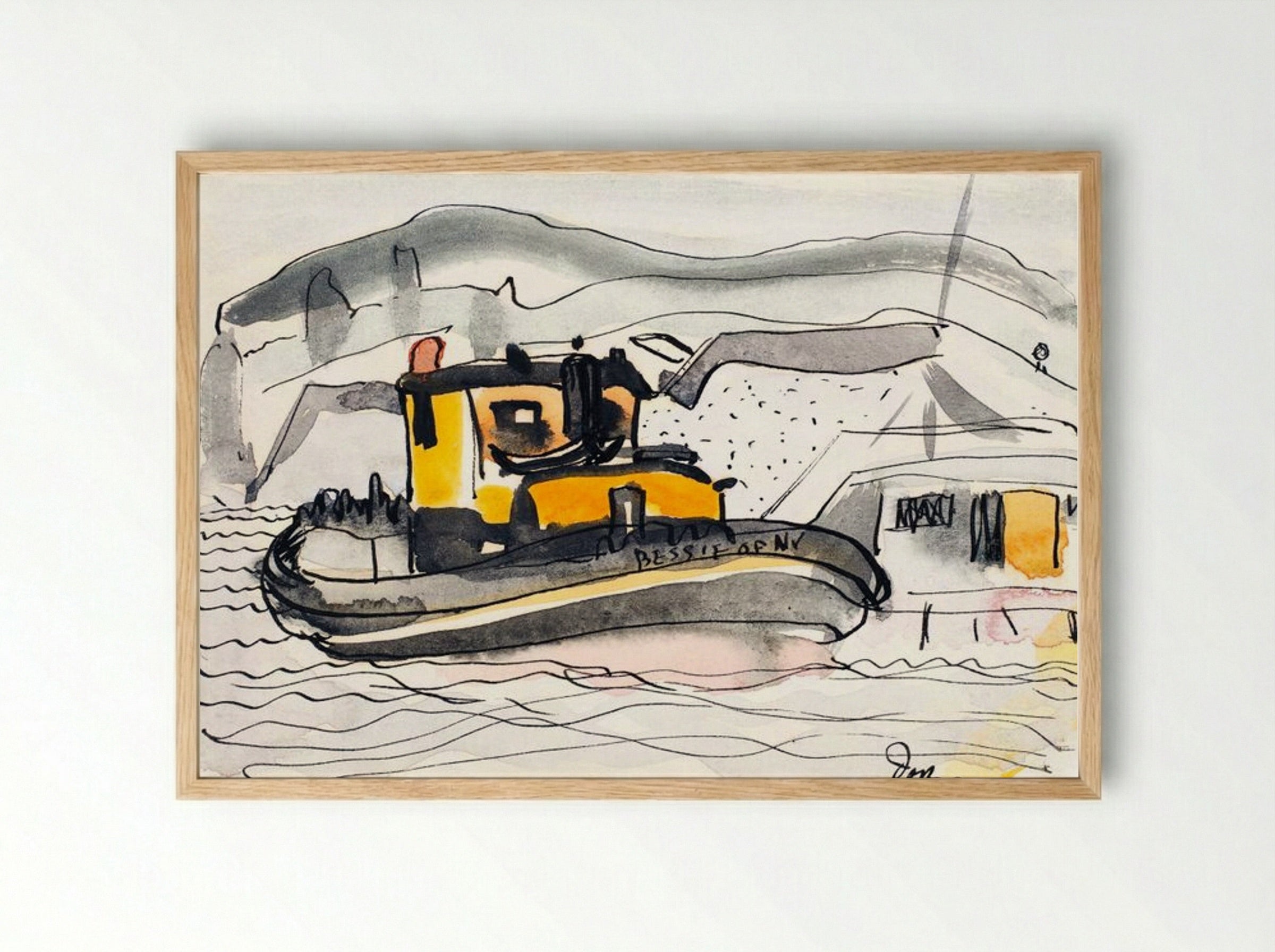 Study for 'The Bessie of New York' - Arthur Dove - Framed Print Wood