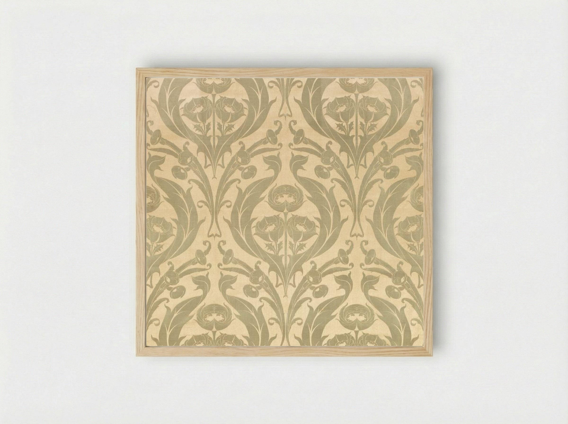 Textile Fragment with Floral Motifs - William Morris - Framed Print Wood