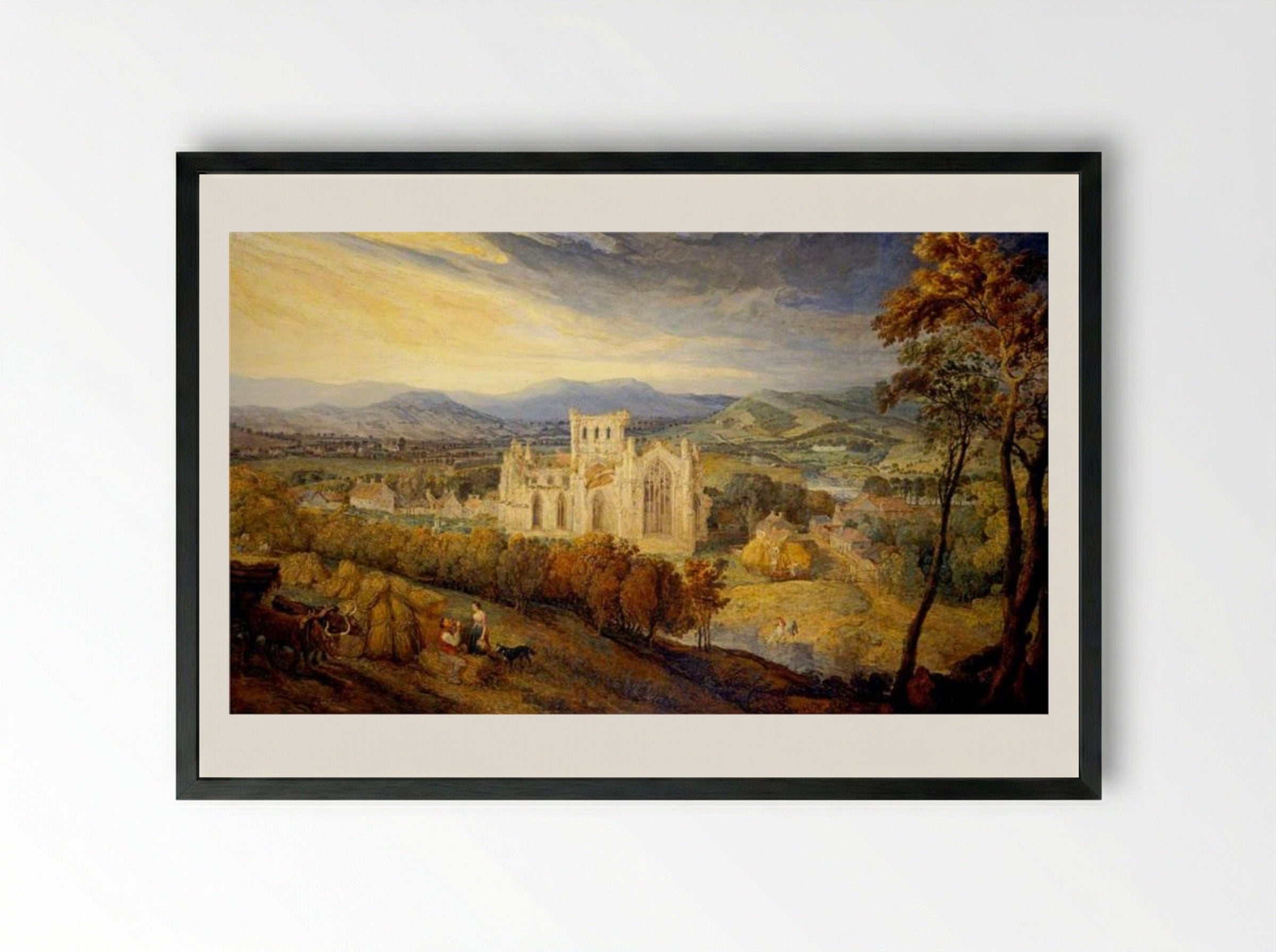 Melrose Abbey - James Ward - Framed Print Black