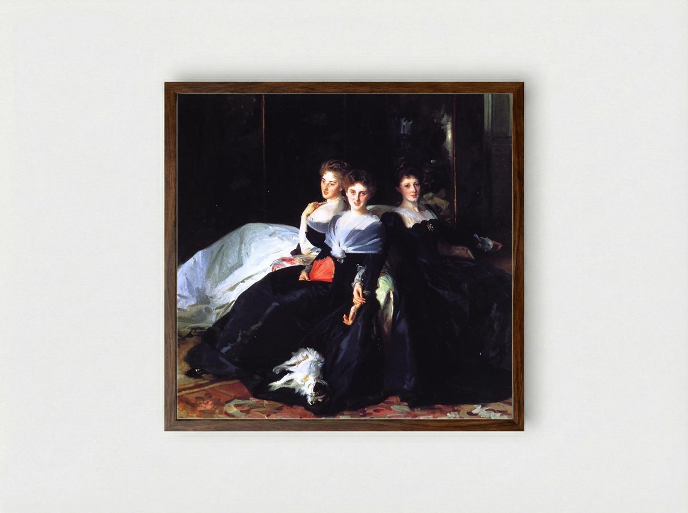 The Misses Hunter - John Singer Sargent - Framed Print Dark Wood