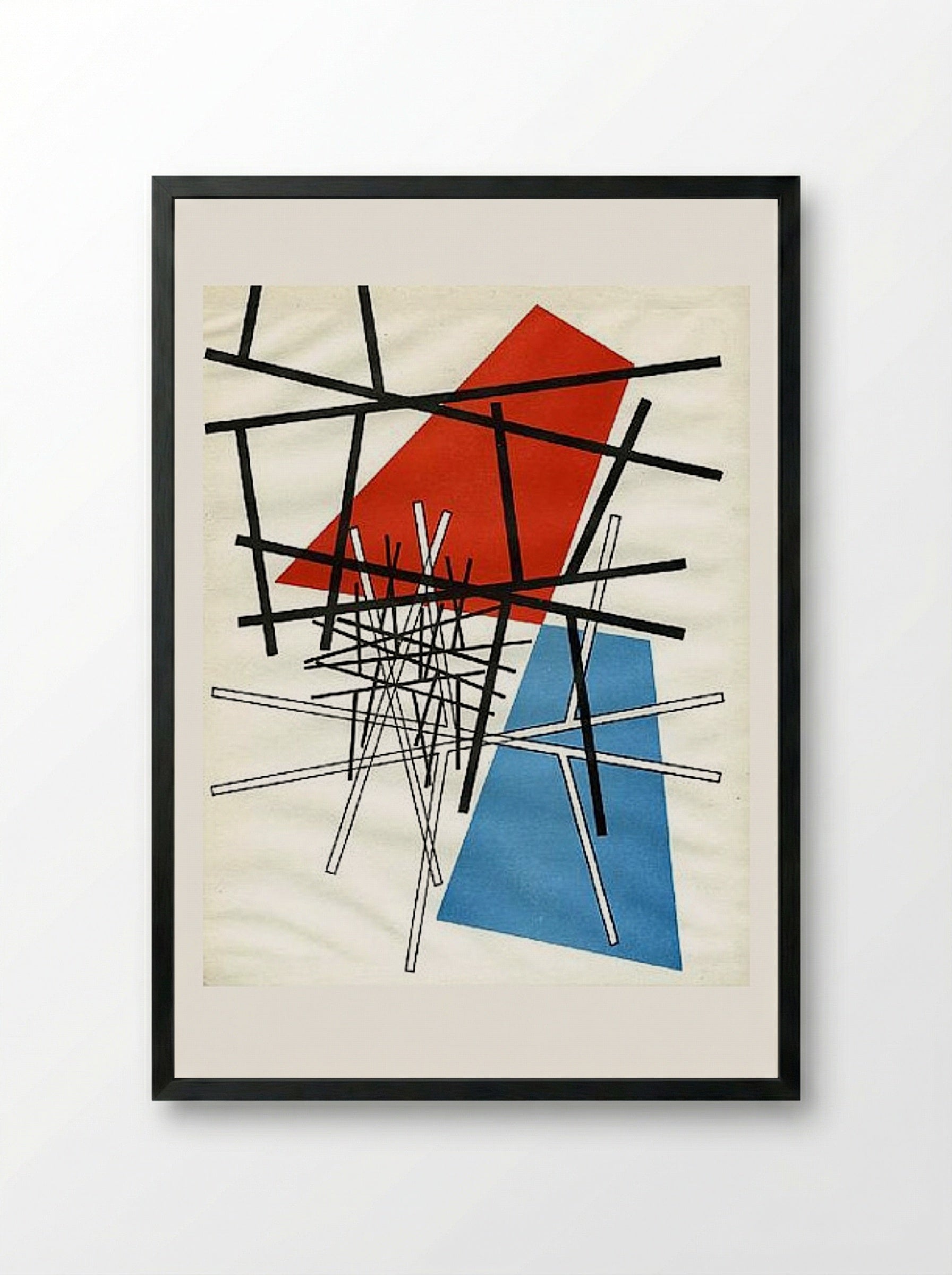 O. T.(Croisement de droites, plans) - Sophie Taeuber-Arp - Framed Print Black