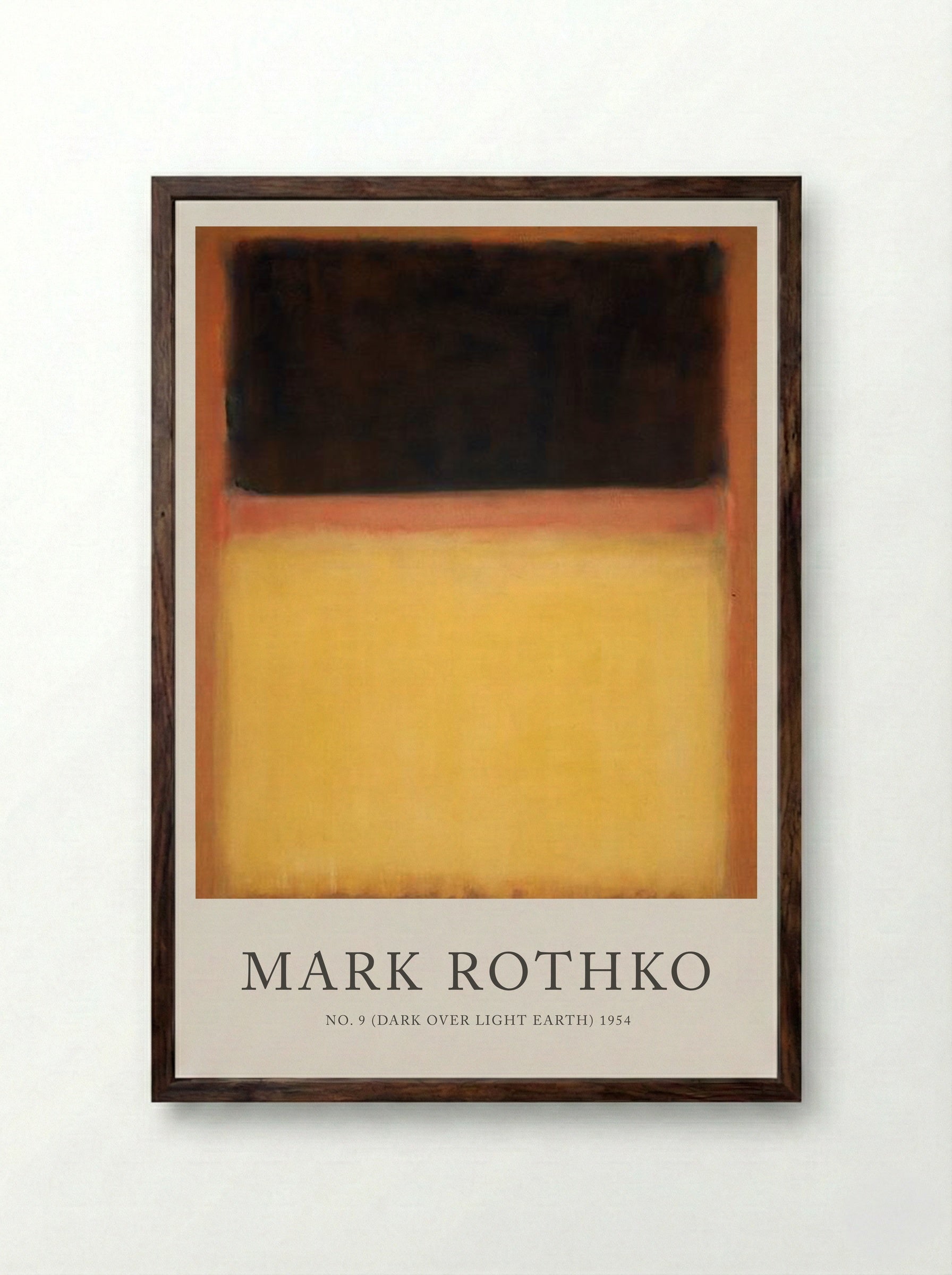 No. 9 (Dark Over Light Earth) - Mark Rothko - Framed Print Dark Wood