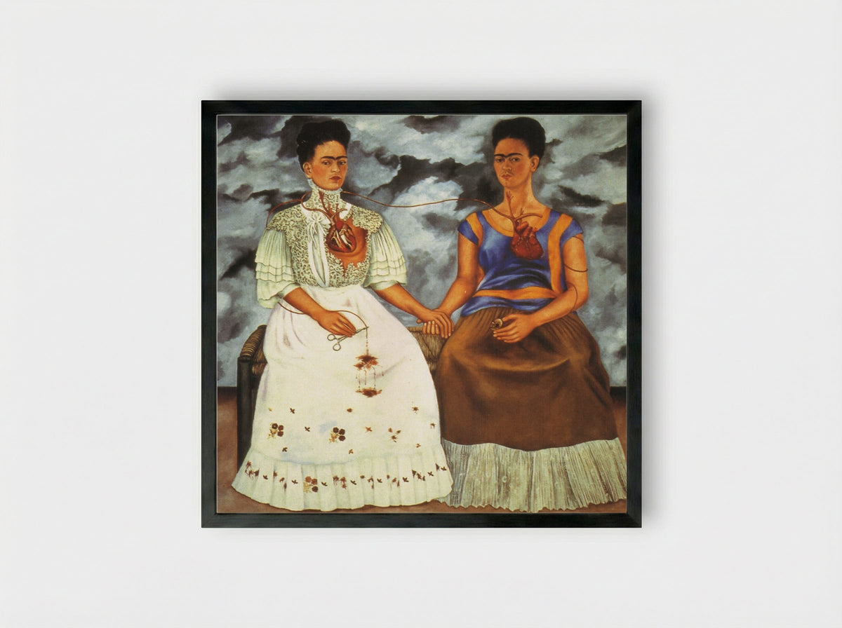The Two Fridas - Frida Kahlo - Framed Print Black