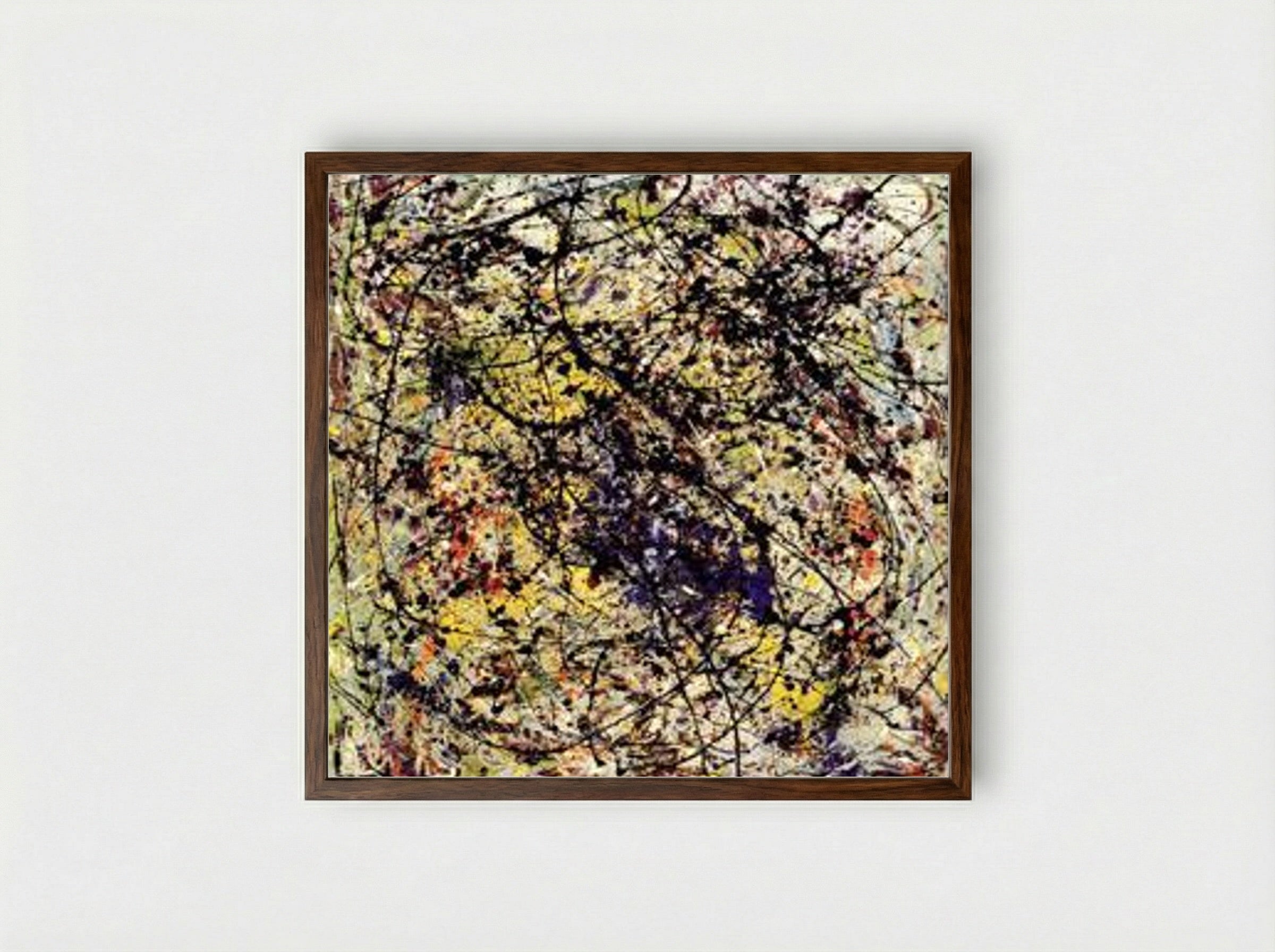 Reflection of the Big Dipper - Jackson Pollock - Framed Print Dark Wood
