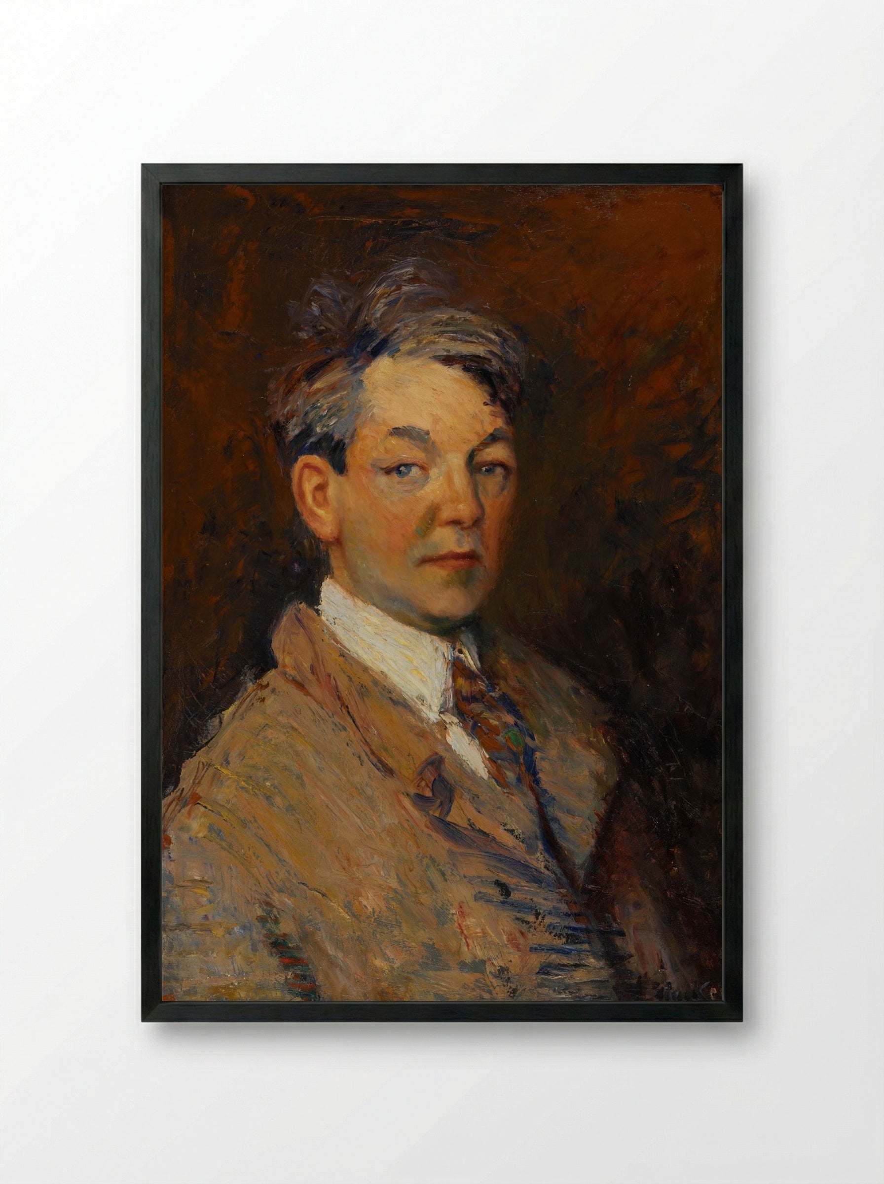 Self-Portrait - William James Glackens - Framed Print Black