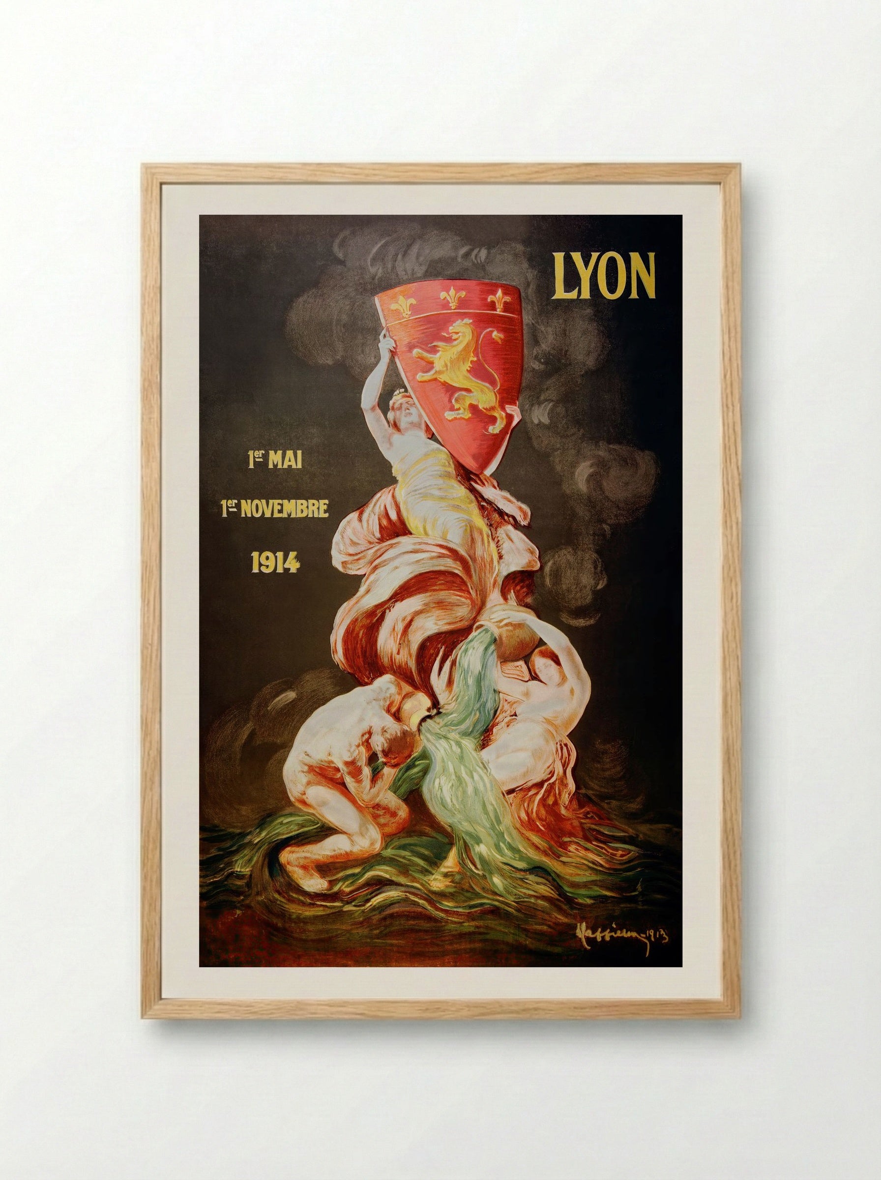 Lyon International Exhibition, 1914 - Leonetto Cappiello - Framed Print Wood