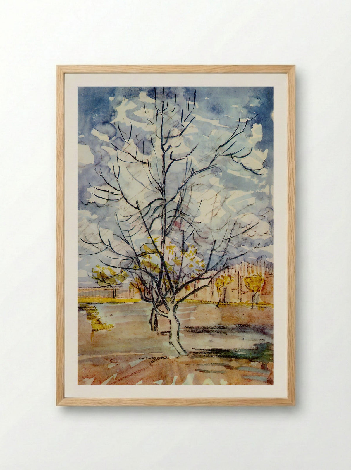 Pink Peach Trees - Fine Art Print - Framed Print Wood