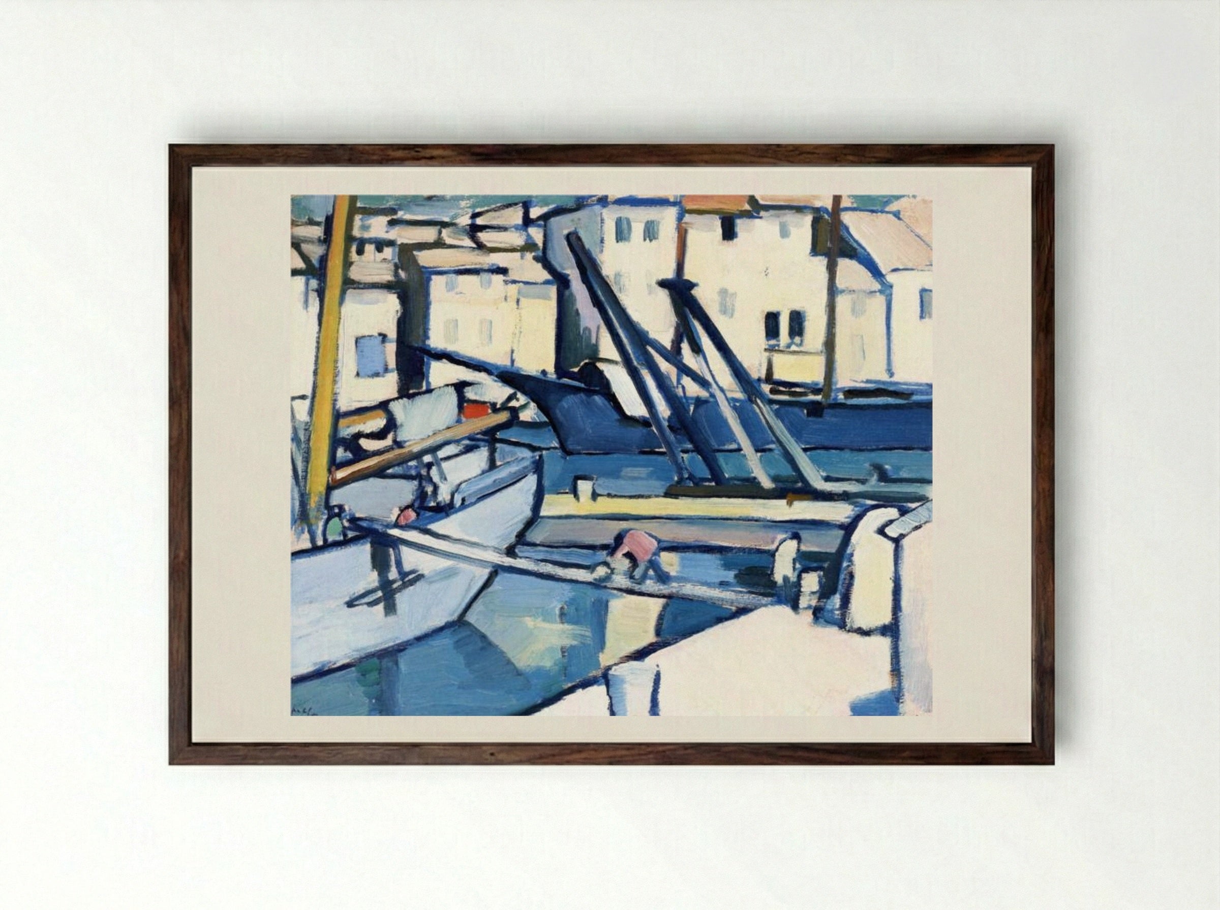 In Port, Cassis - Samuel Peploe - Framed Print Dark Wood