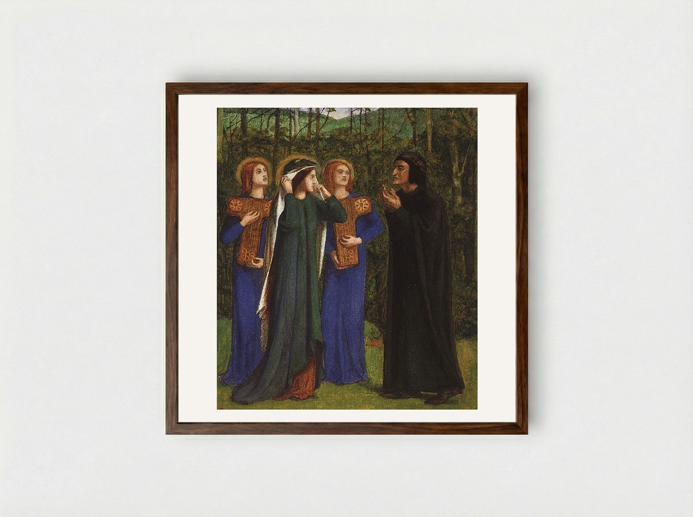 The Meeting of Dante and Beatrice in Paradise - William Blake - Framed Print Dark Wood