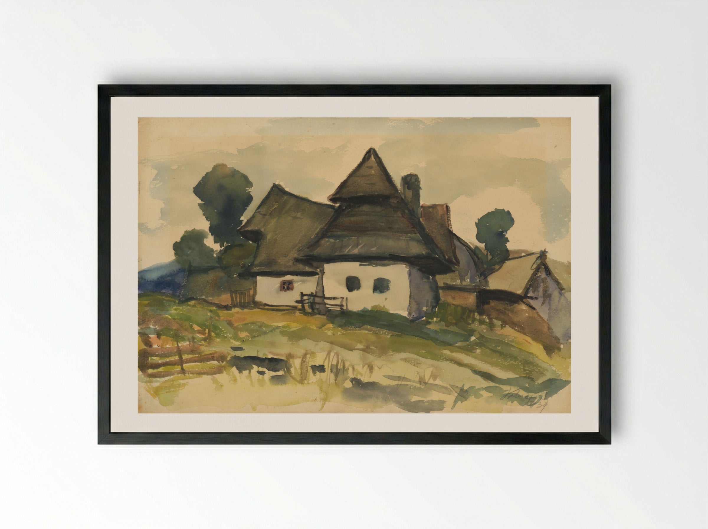 Village Motif - Zolo Palugyay - Framed Print Black