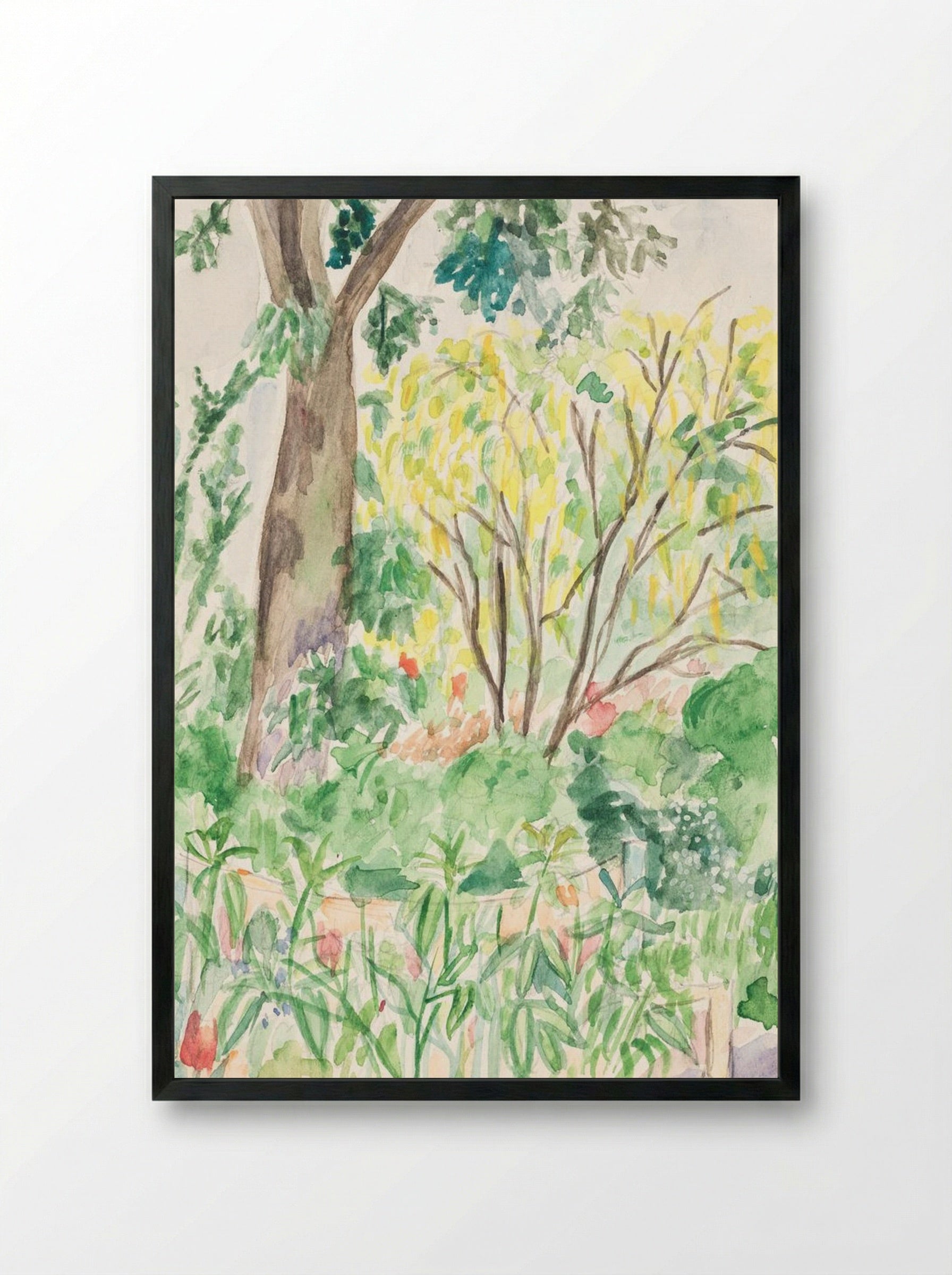 Golden Rain in a Garden - John Christensen - Framed Print Black