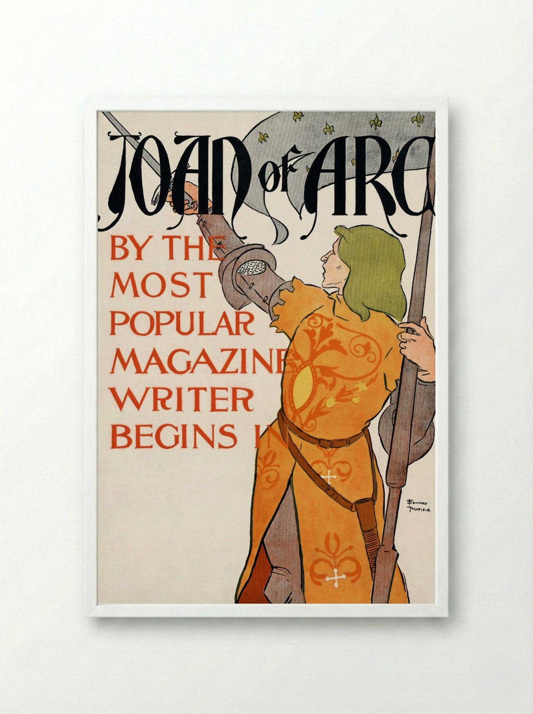 Joan of Arc - Edward Penfield - Framed Print White