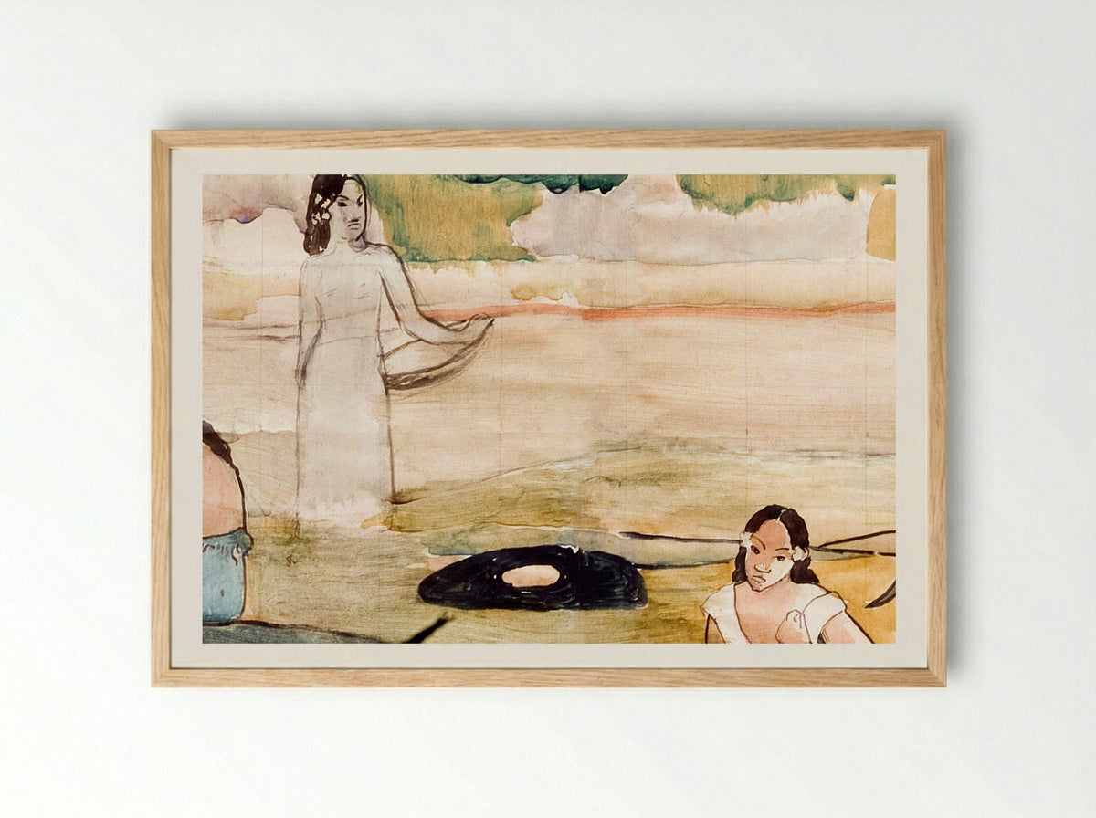 Study from Tahiti - Paul Gauguin - Framed Print Wood