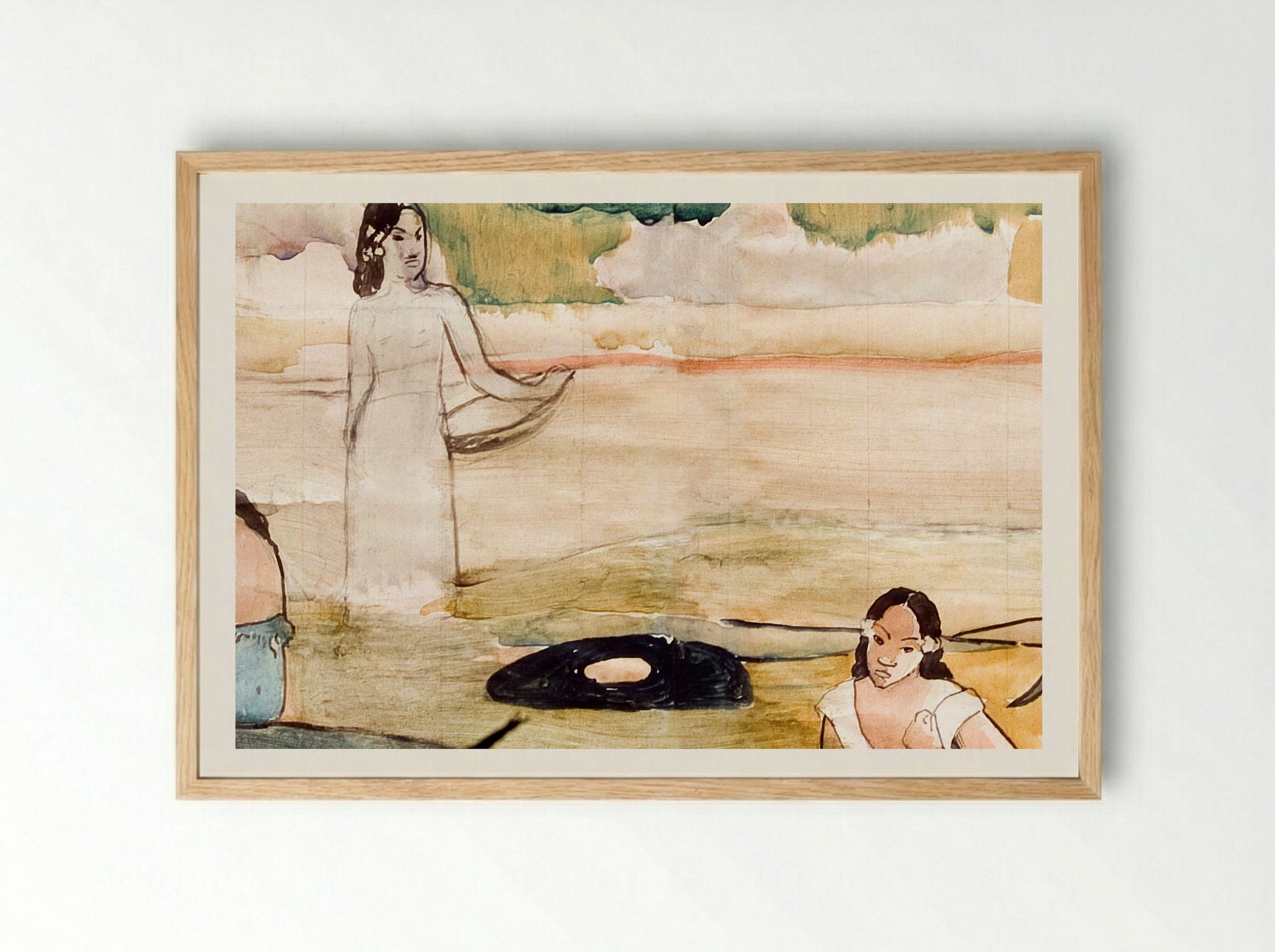Study from Tahiti - Paul Gauguin - Framed Print Wood
