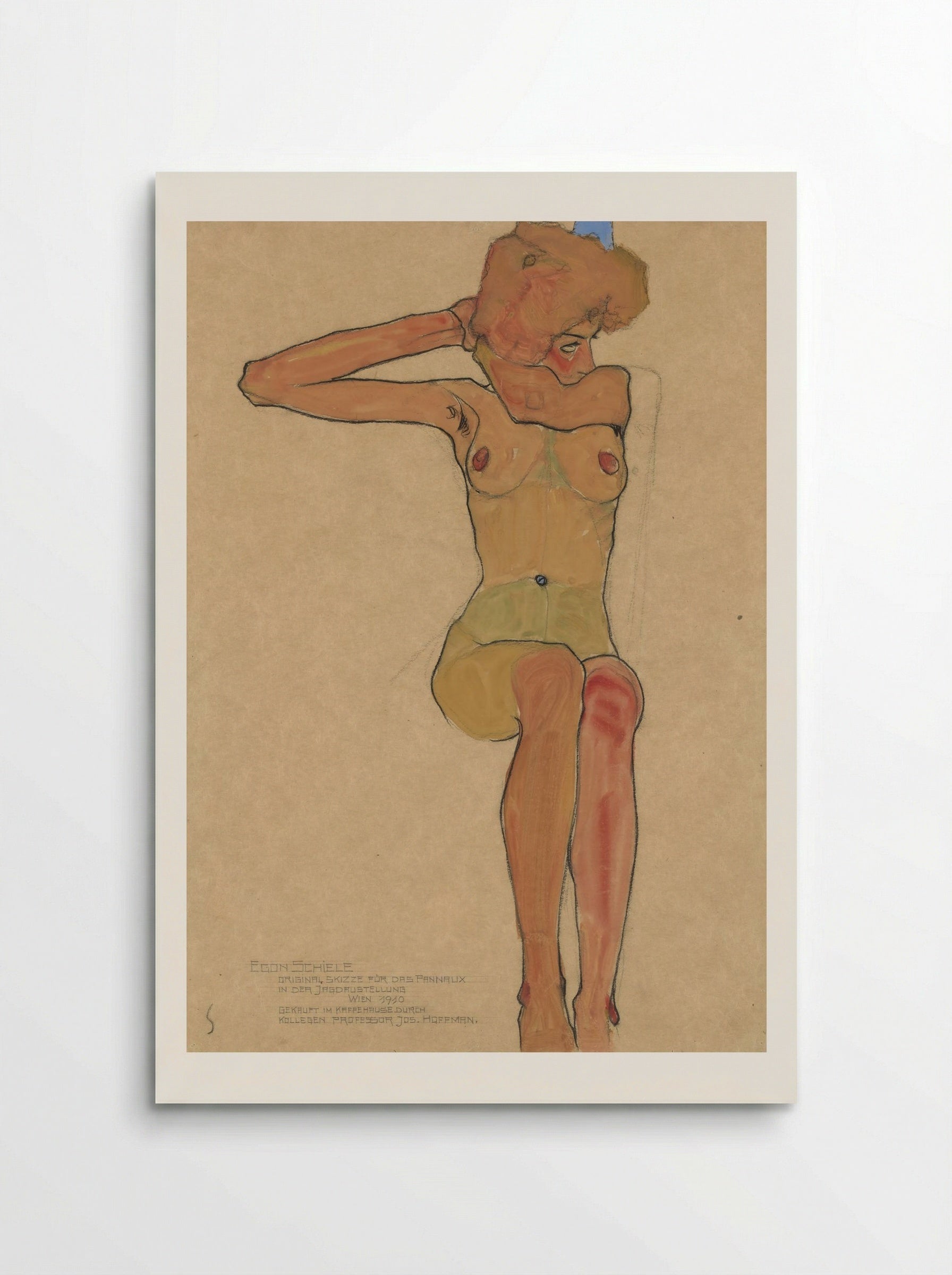 Mädchenakt Gertrude (Seated Nude) - Egon Schiele - Poster