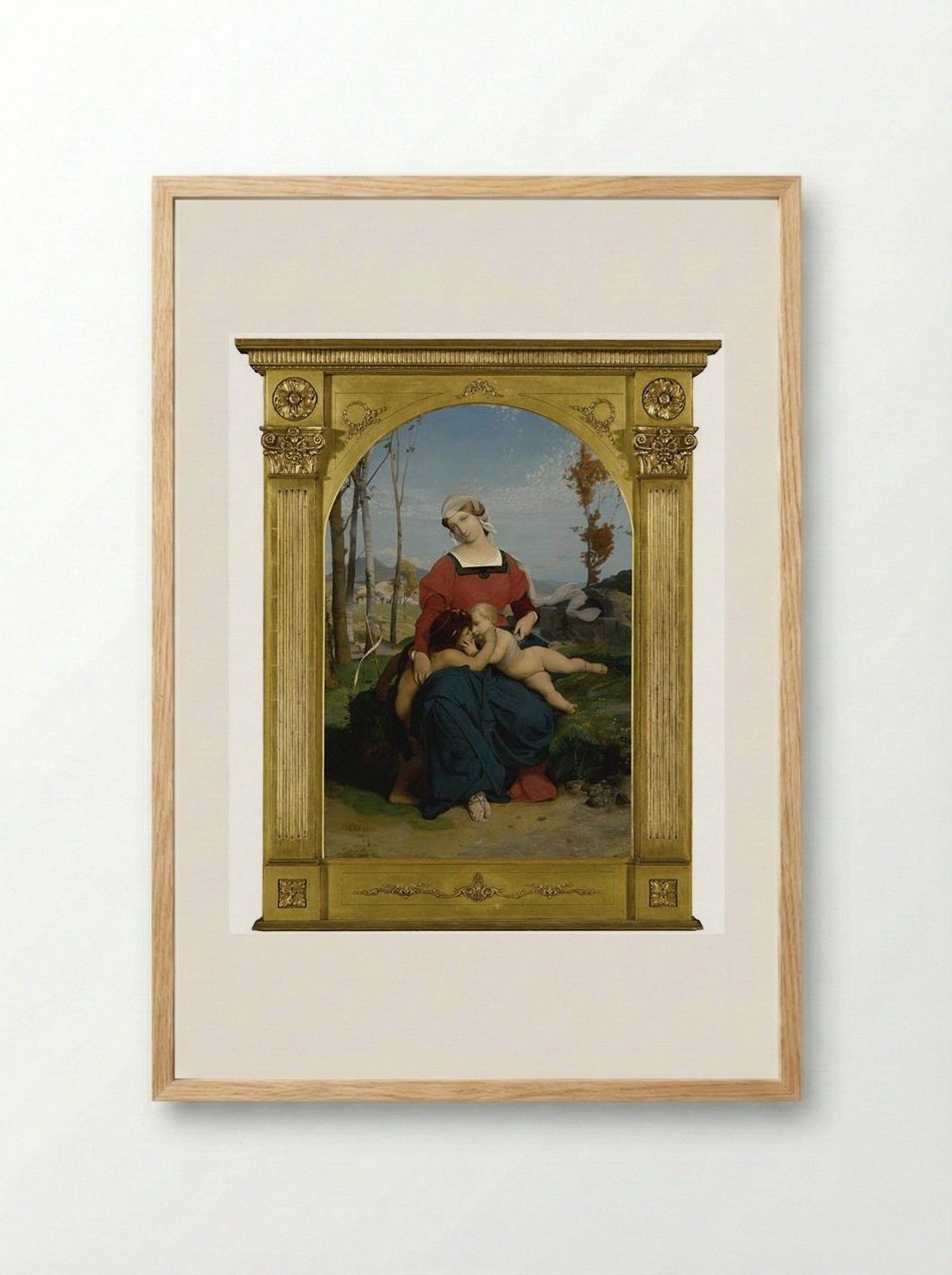 The Virgin, the Infant Jesus, and Saint John - Jean-Léon Gérôme - Framed Print Wood