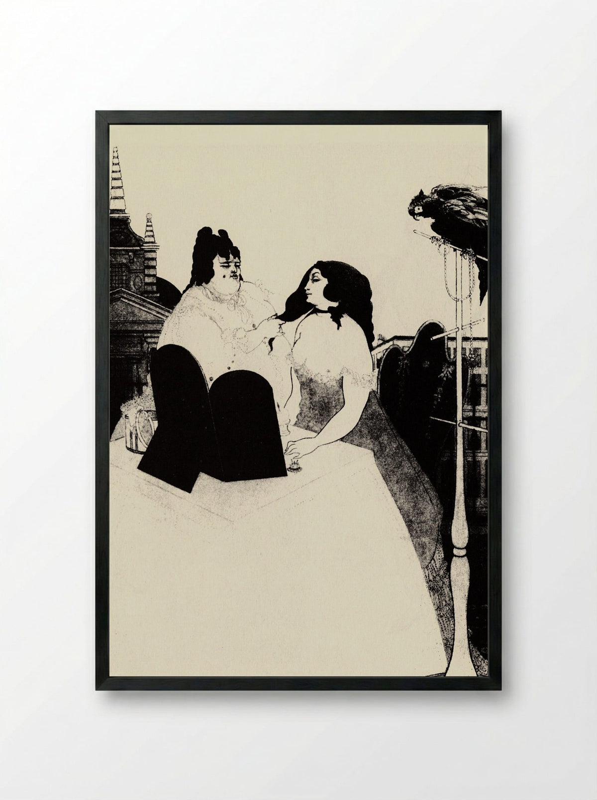 The Lady at the Dressing Table - Henri de Toulouse-Lautrec - Framed Print Black