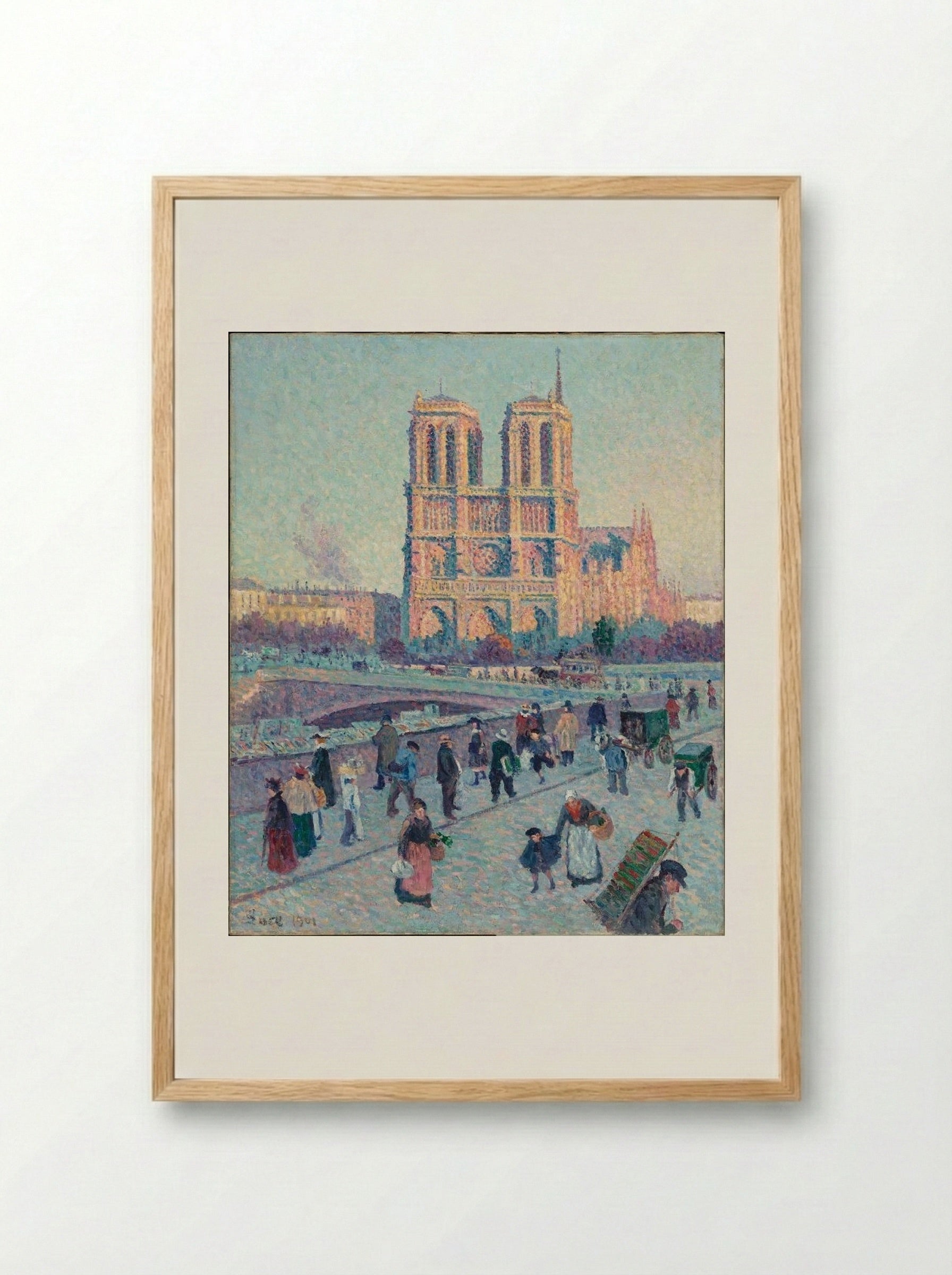 Le Quai Saint-Michel et Notre-Dame - Maximilien Luce - Framed Print Wood