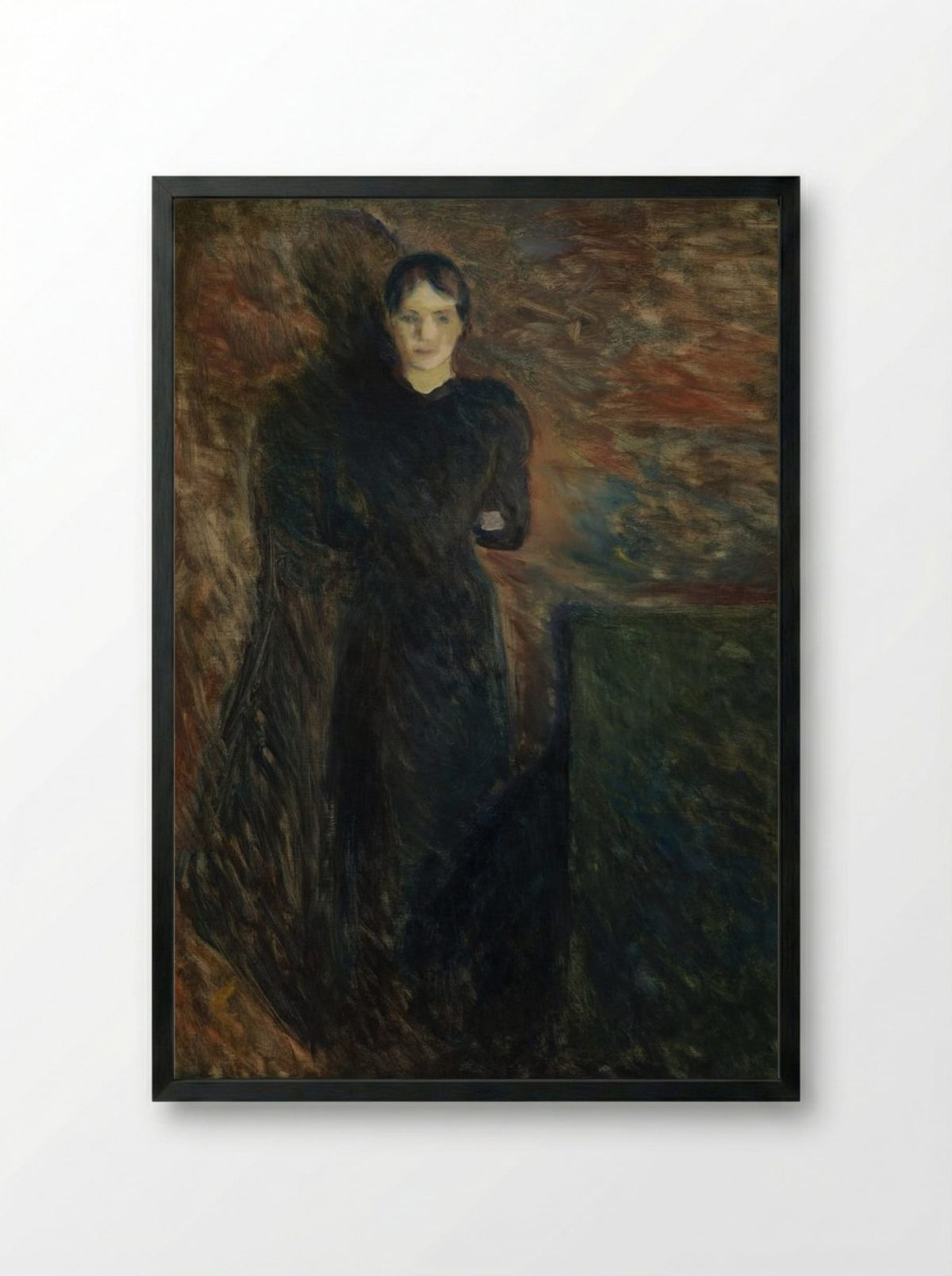 Lady in Black - Edvard Munch - Framed Print Black