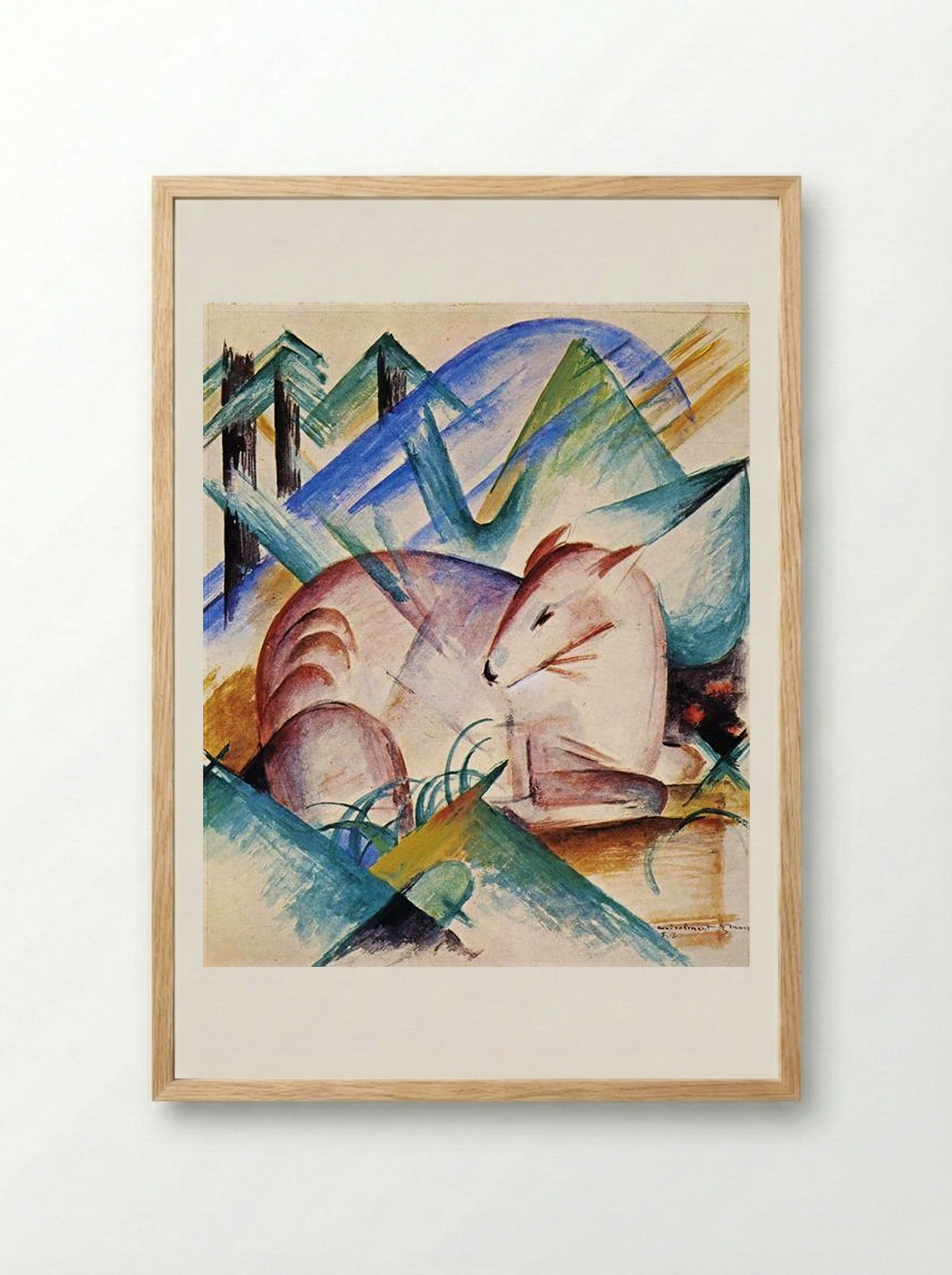 Red Deer - Franz Marc - Framed Print Wood