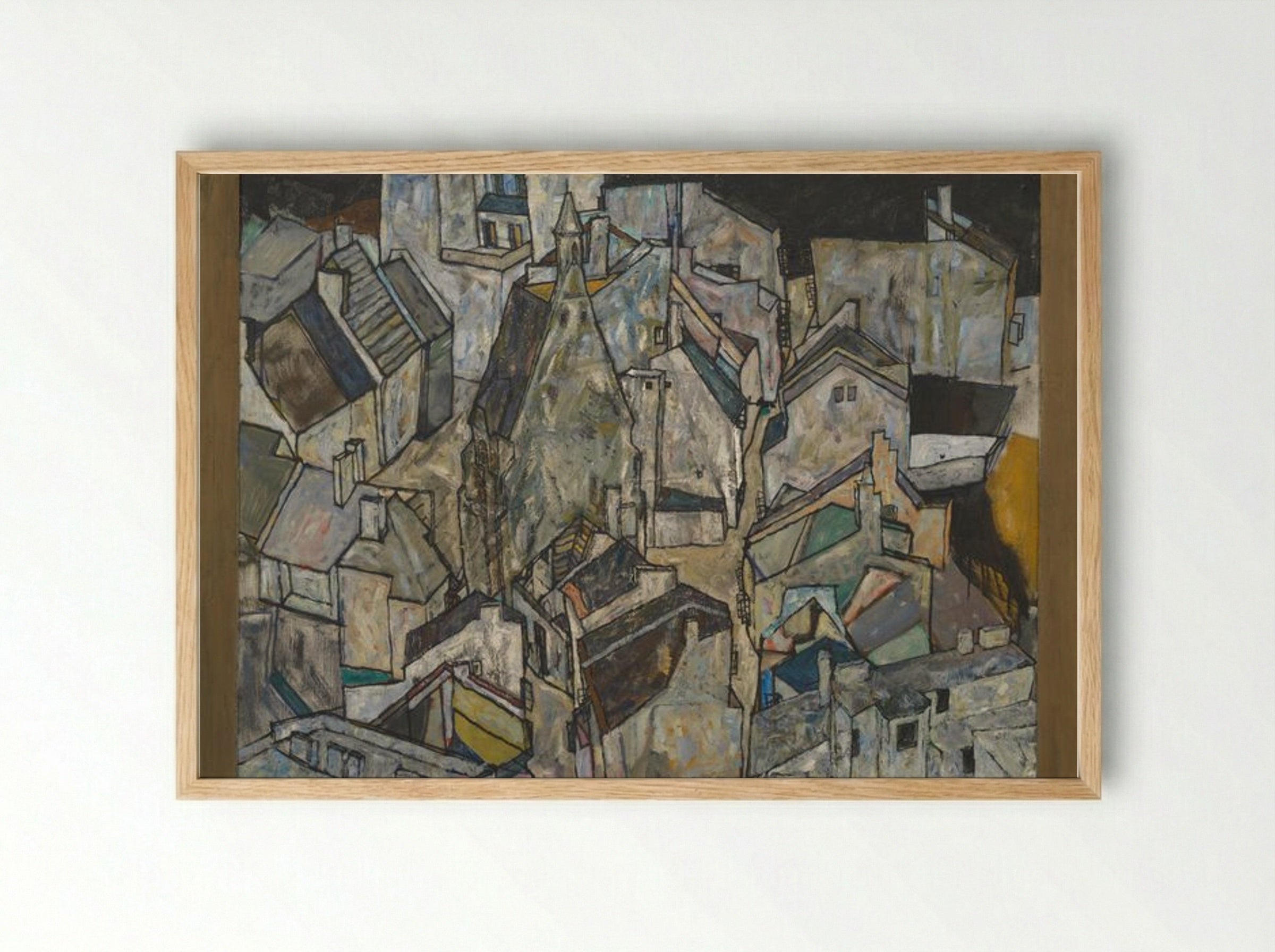 Moedling II - Egon Schiele - Framed Print Wood