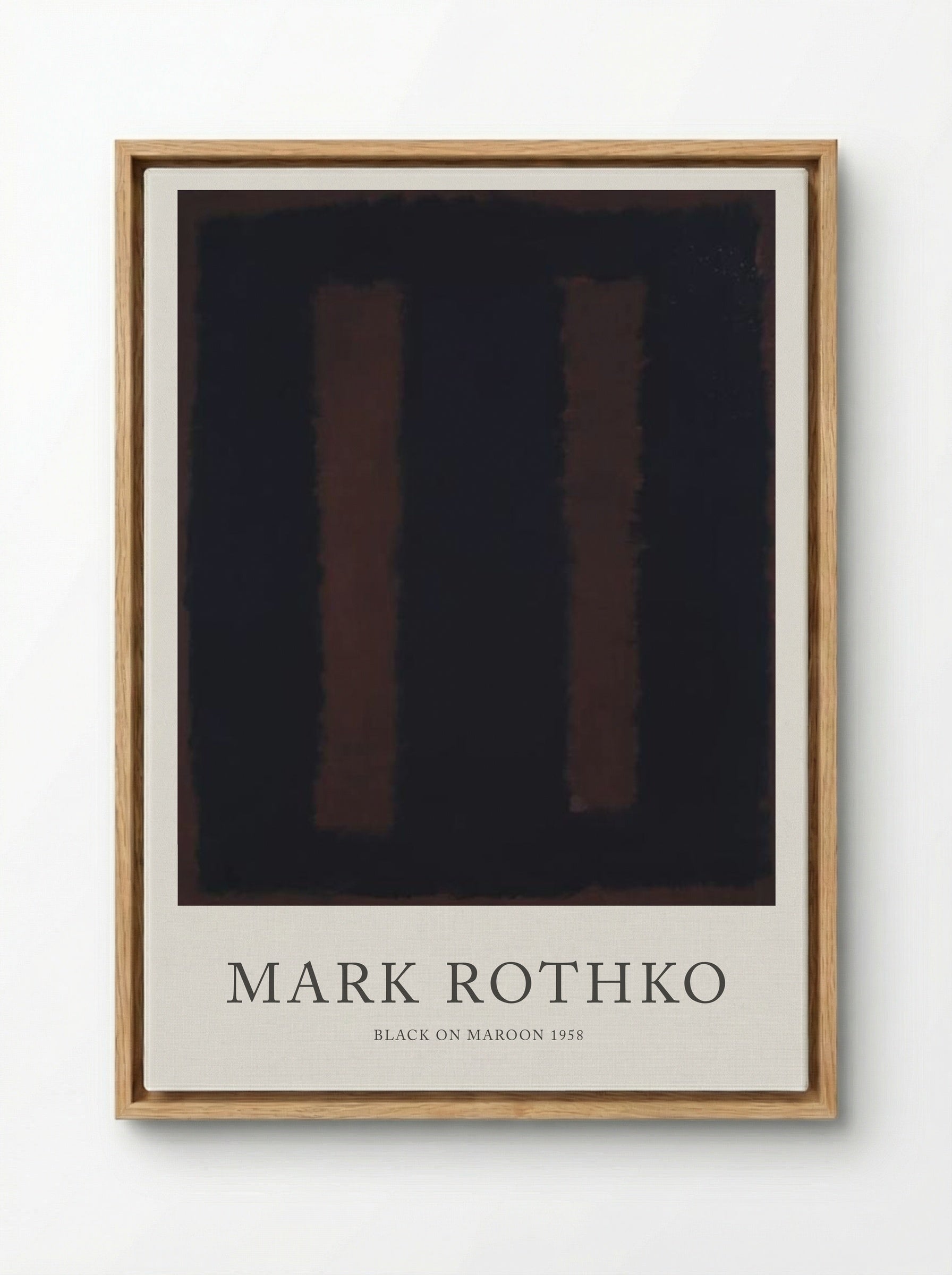 Black on Maroon - Mark Rothko - Framed Canvas Wood