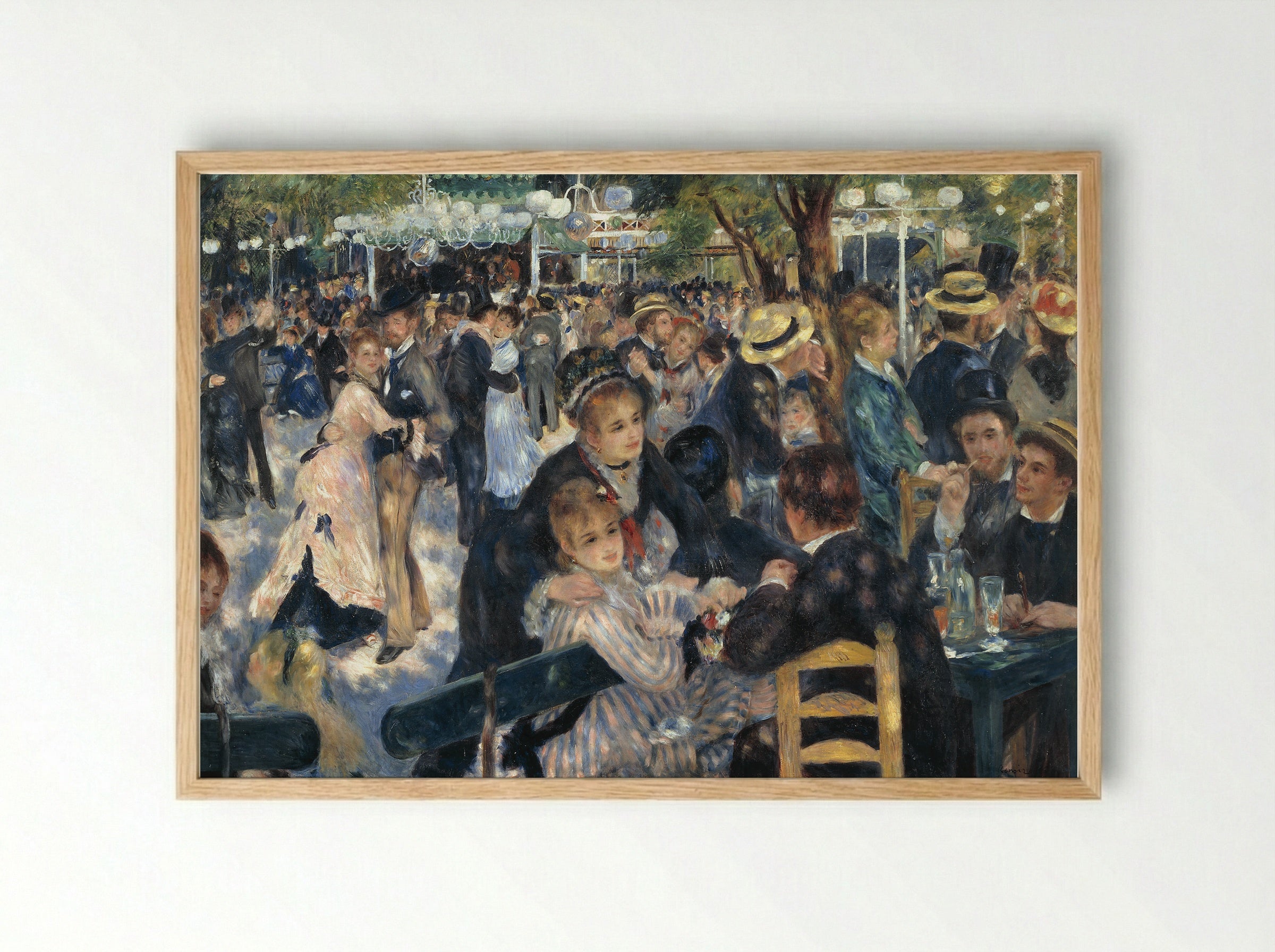 Dance at Le Moulin de la Galette - Pierre-Auguste Renoir - Framed Print Wood
