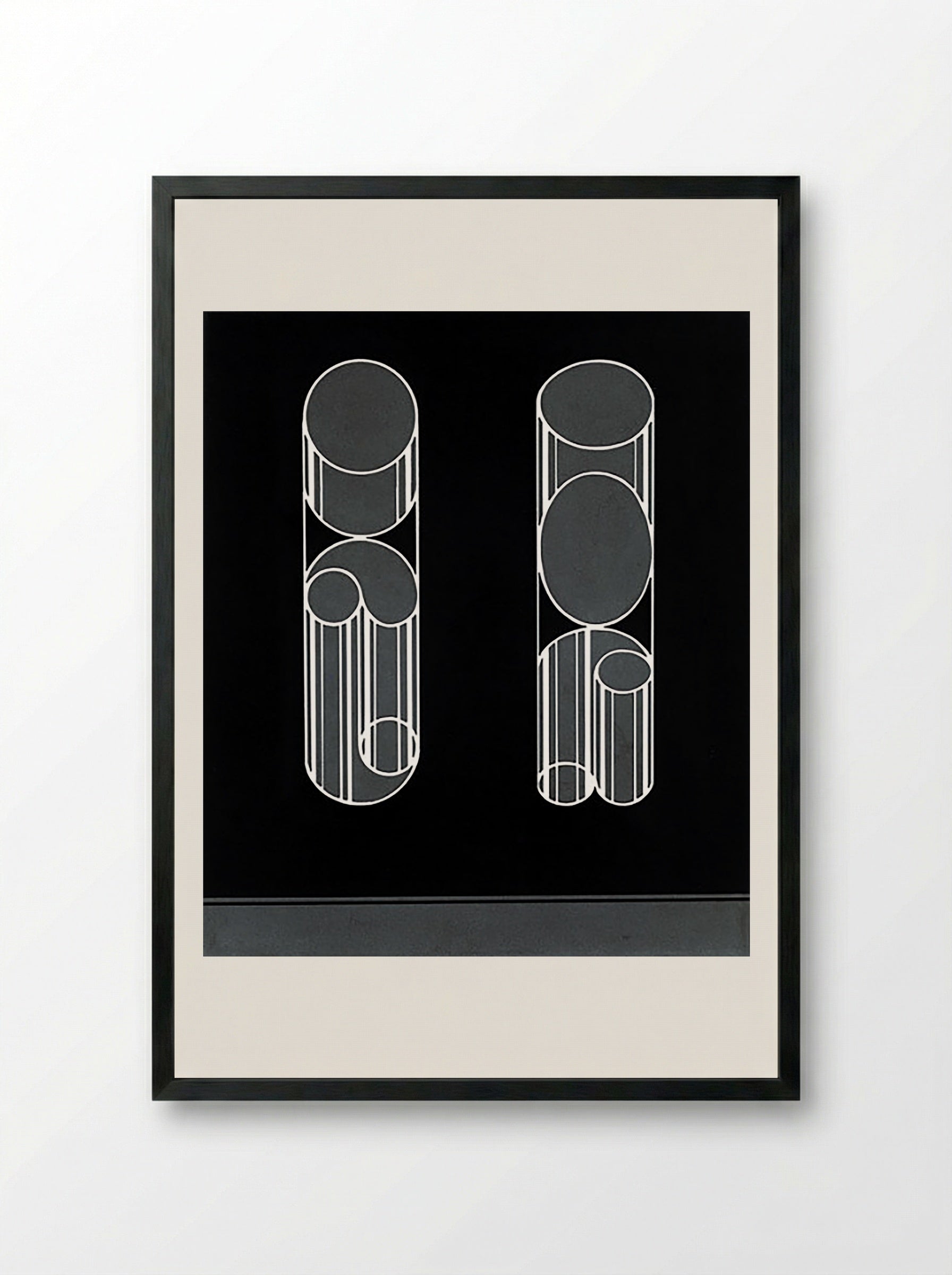 Impossible Cylinders - Fine Art Print - Framed Print Black