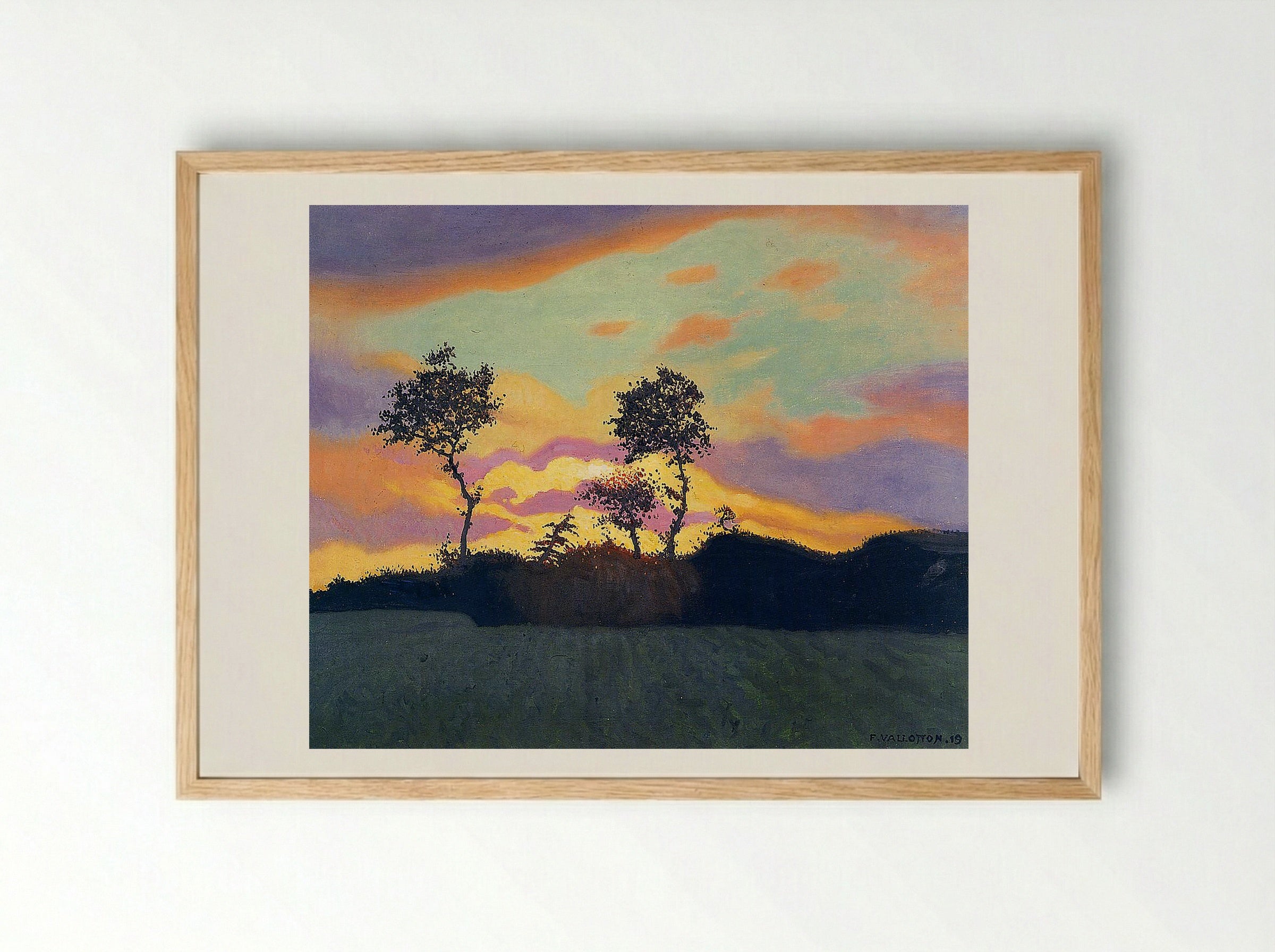 Landscape at Sunset - Félix Vallotton - Framed Print Wood