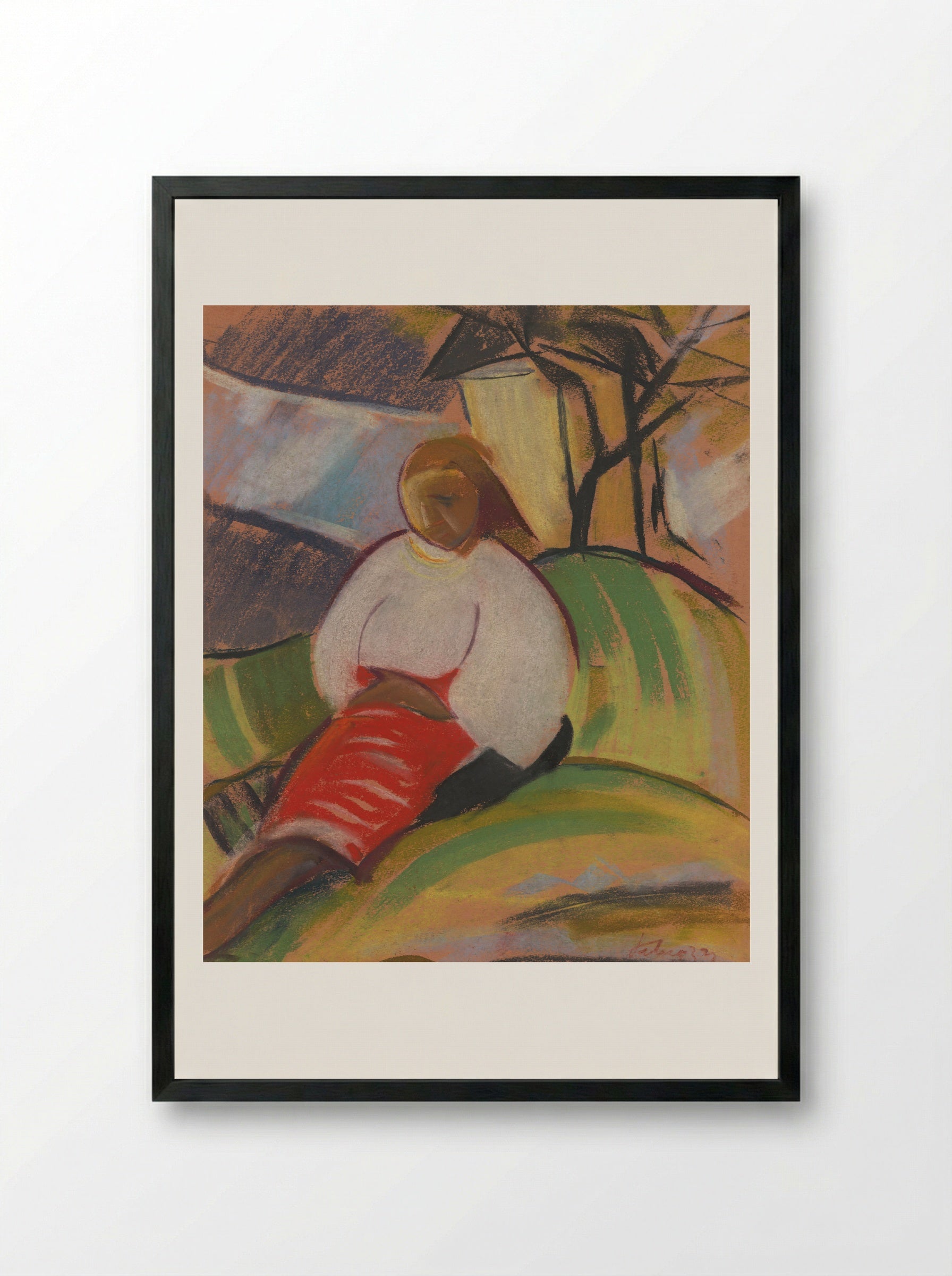 Girl in a Red Skirt - Zolo Palugyay - Framed Print Black
