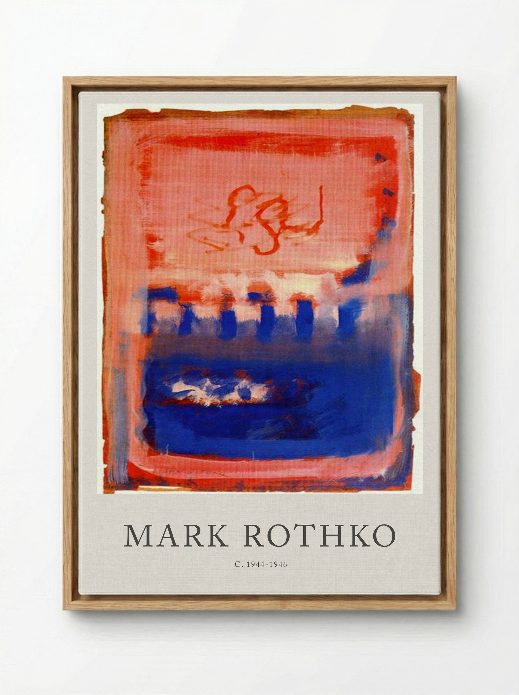 Untitled (Red and Blue Composition) - Mark Rothko - Framed Canvas Wood