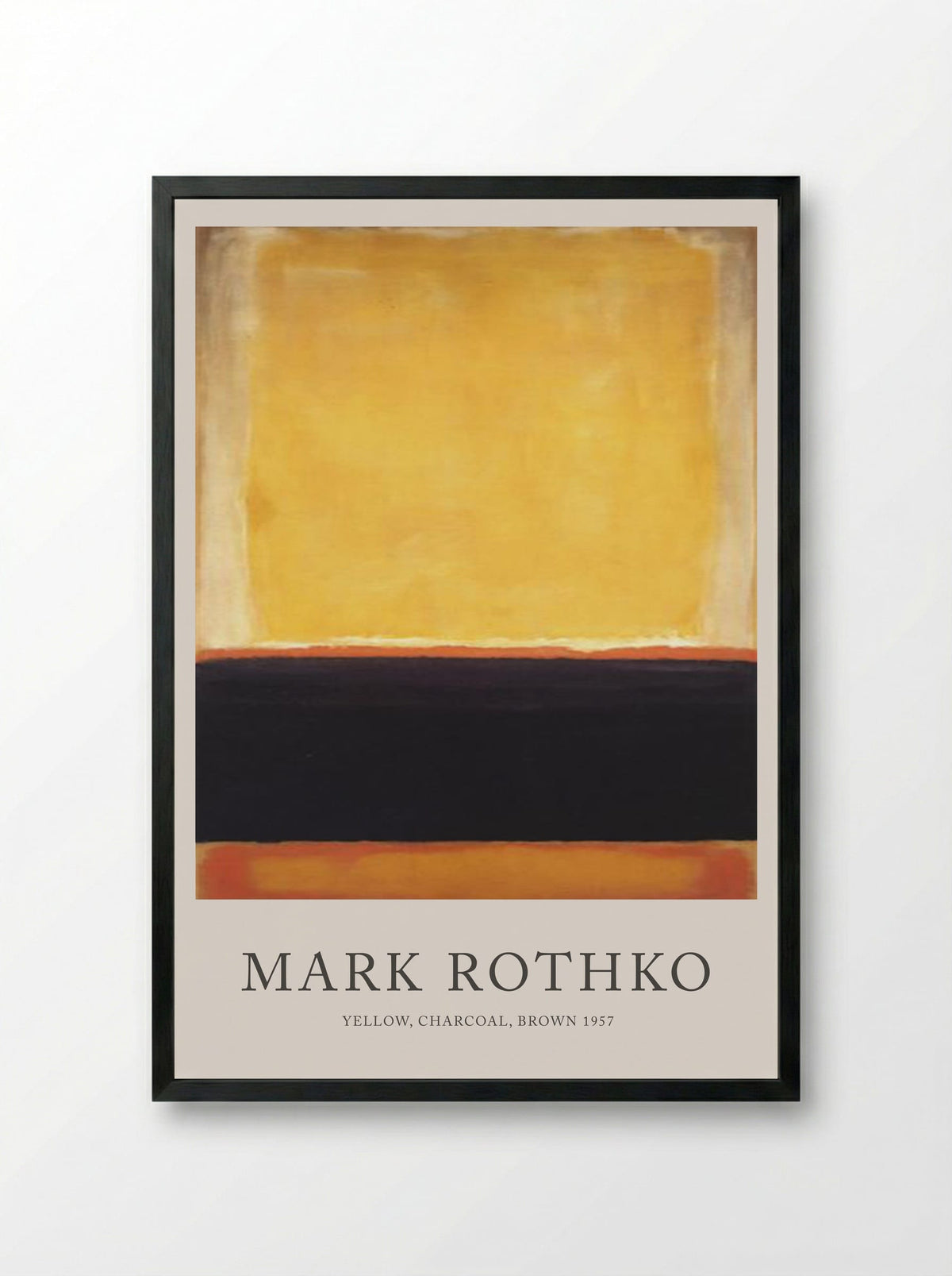 Yellow, Charcoal, Brown - Mark Rothko - Framed Print Black
