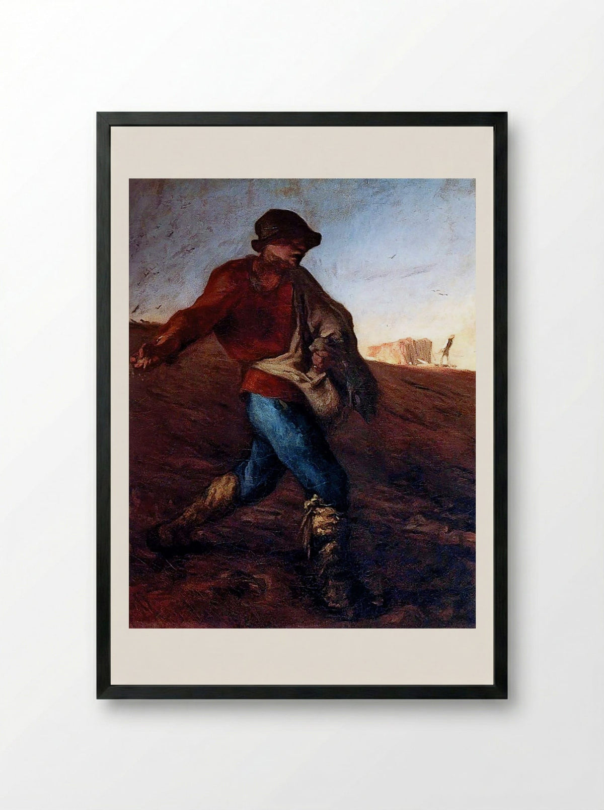 The Sower - Jean-François Millet - Framed Print Black