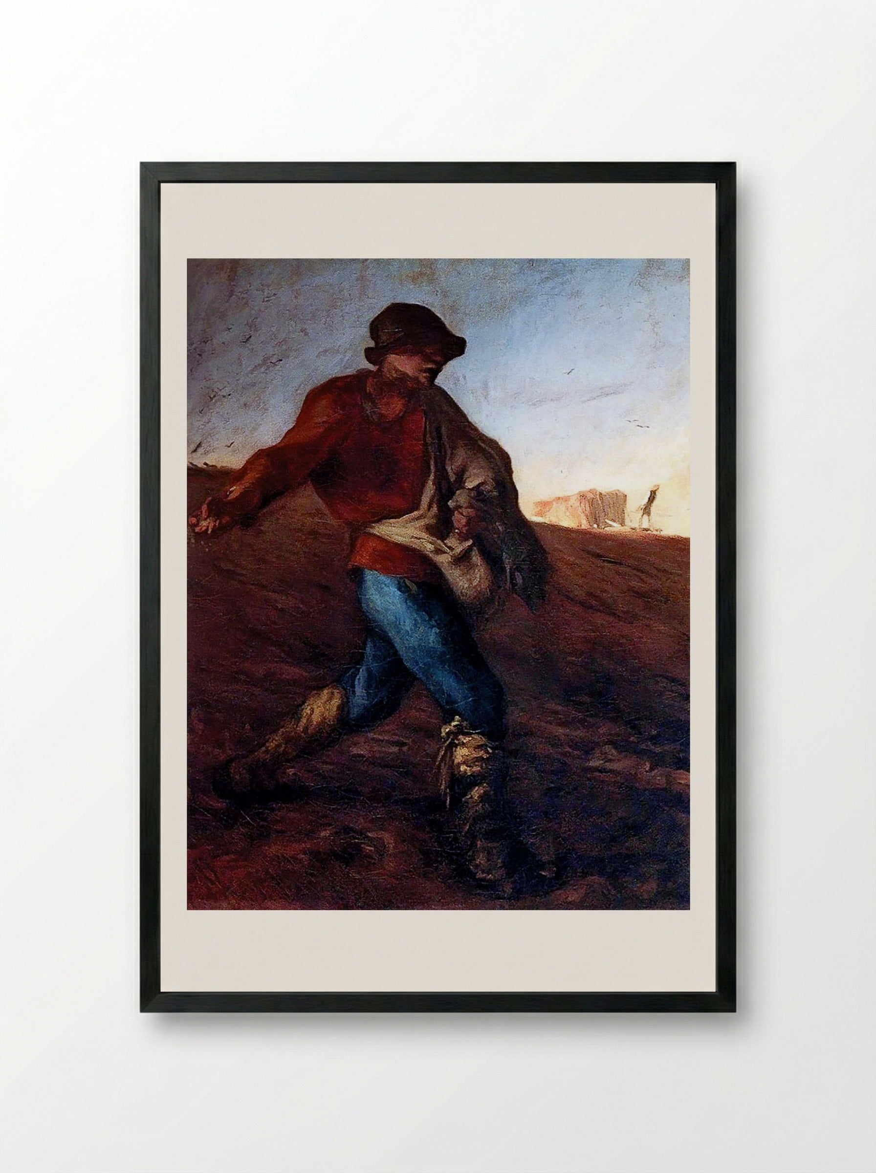 The Sower - Jean-François Millet - Framed Print Black