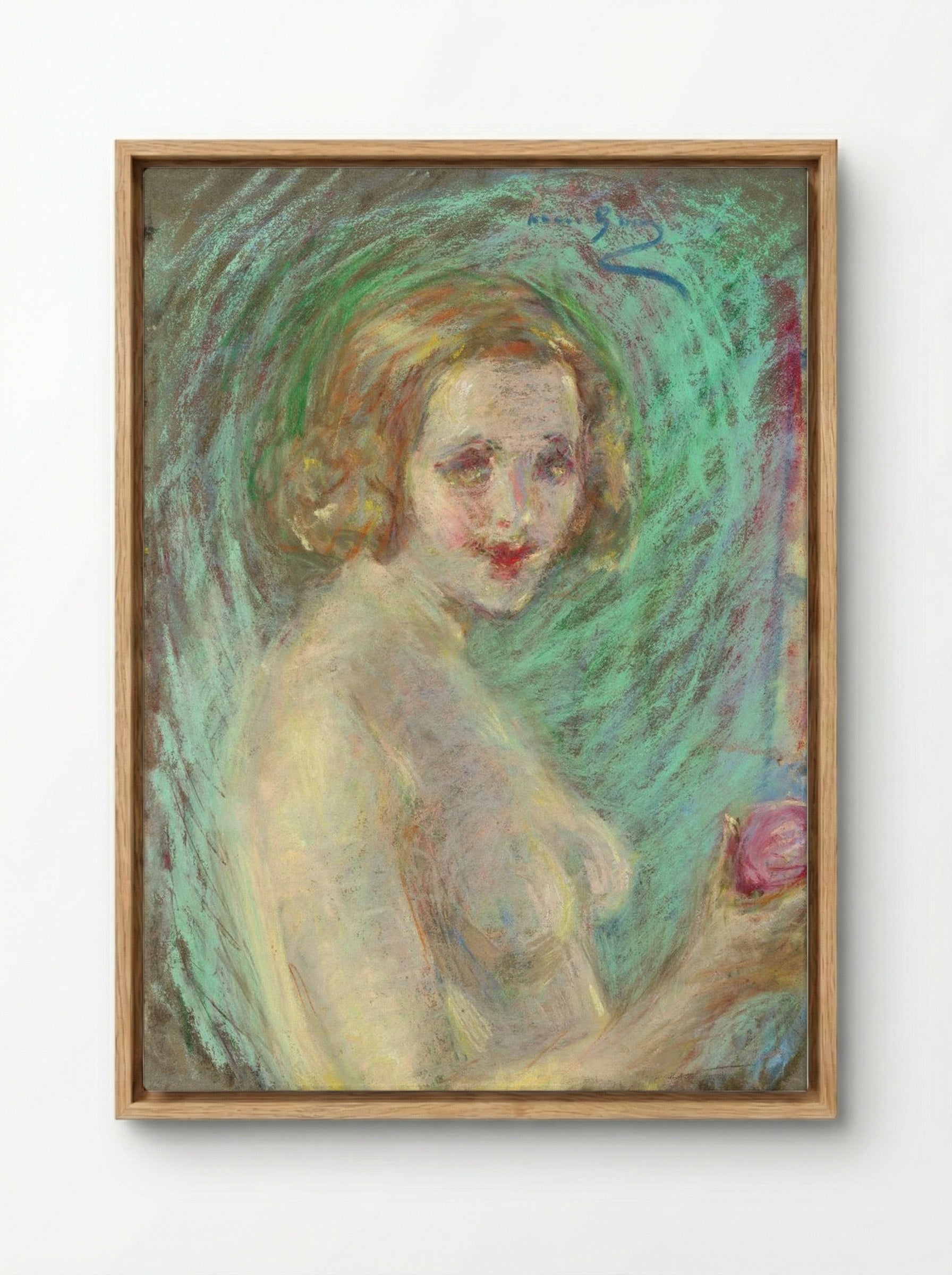 Nude with Fruit - Alice Pike Barney - Framed Canvas Wood