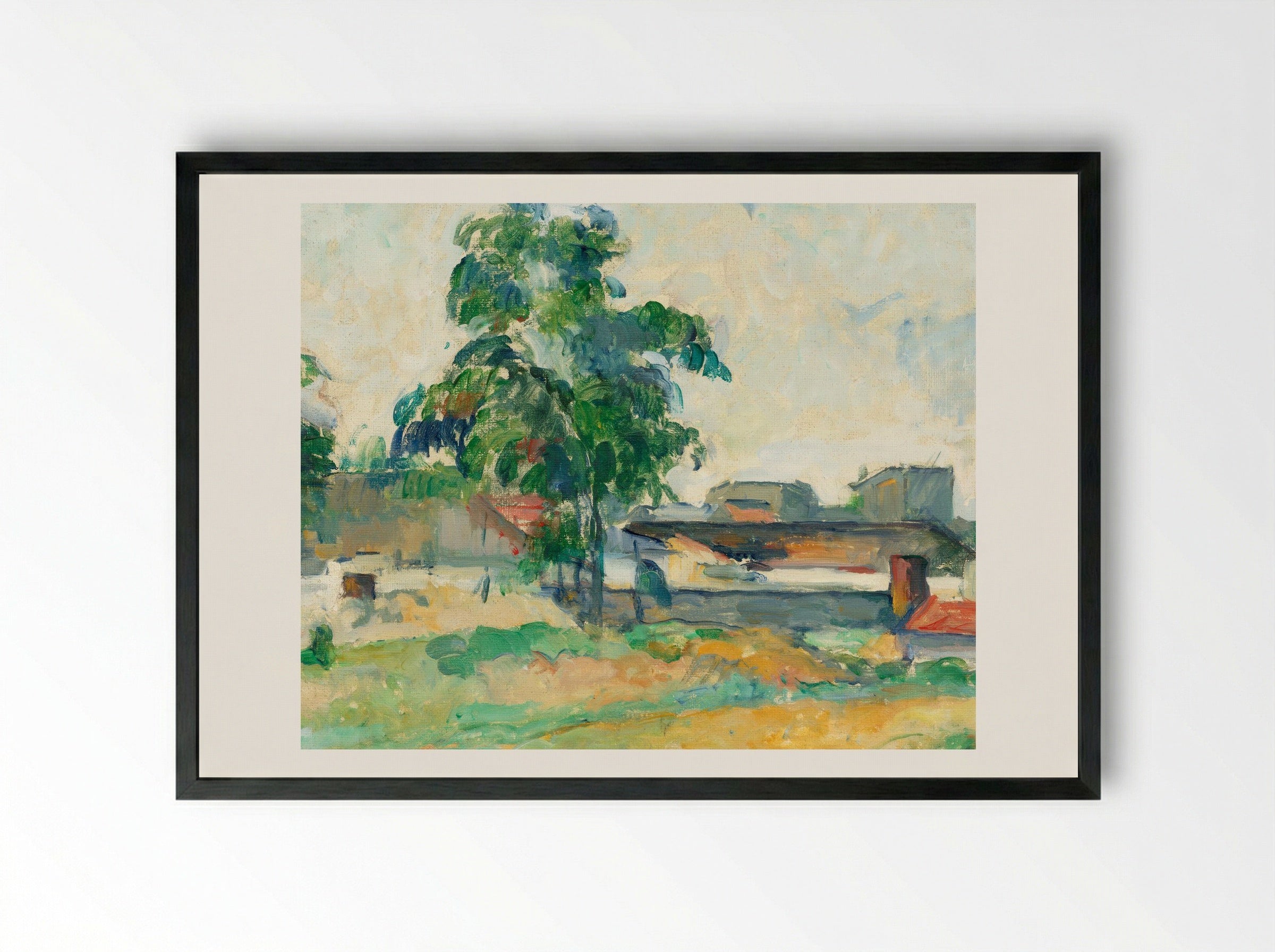 Landscape near Paris - Paul Cézanne - Framed Print Black