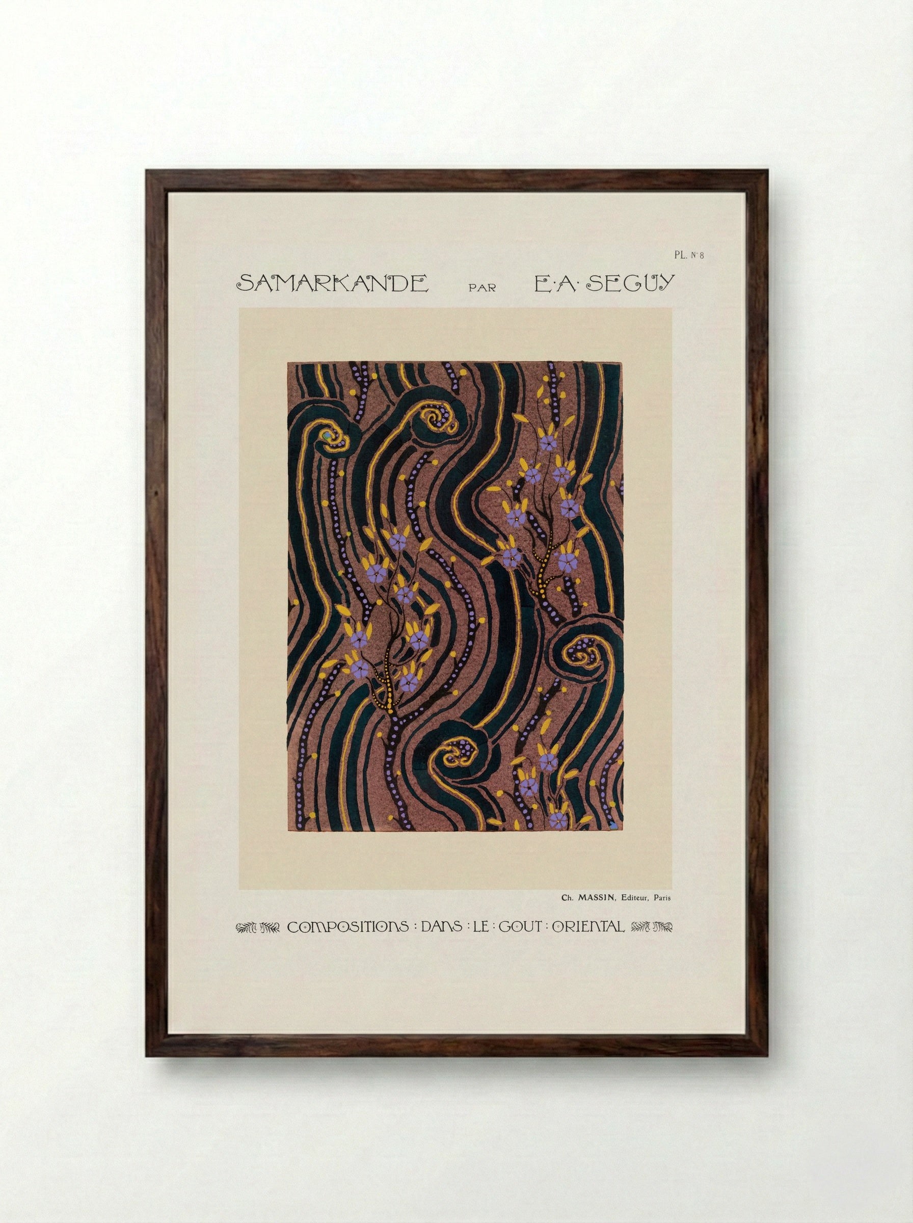 Samarkande (Plate 8, Compositions in the Oriental Style) - Émile-Allain Séguy - Framed Print Dark Wood