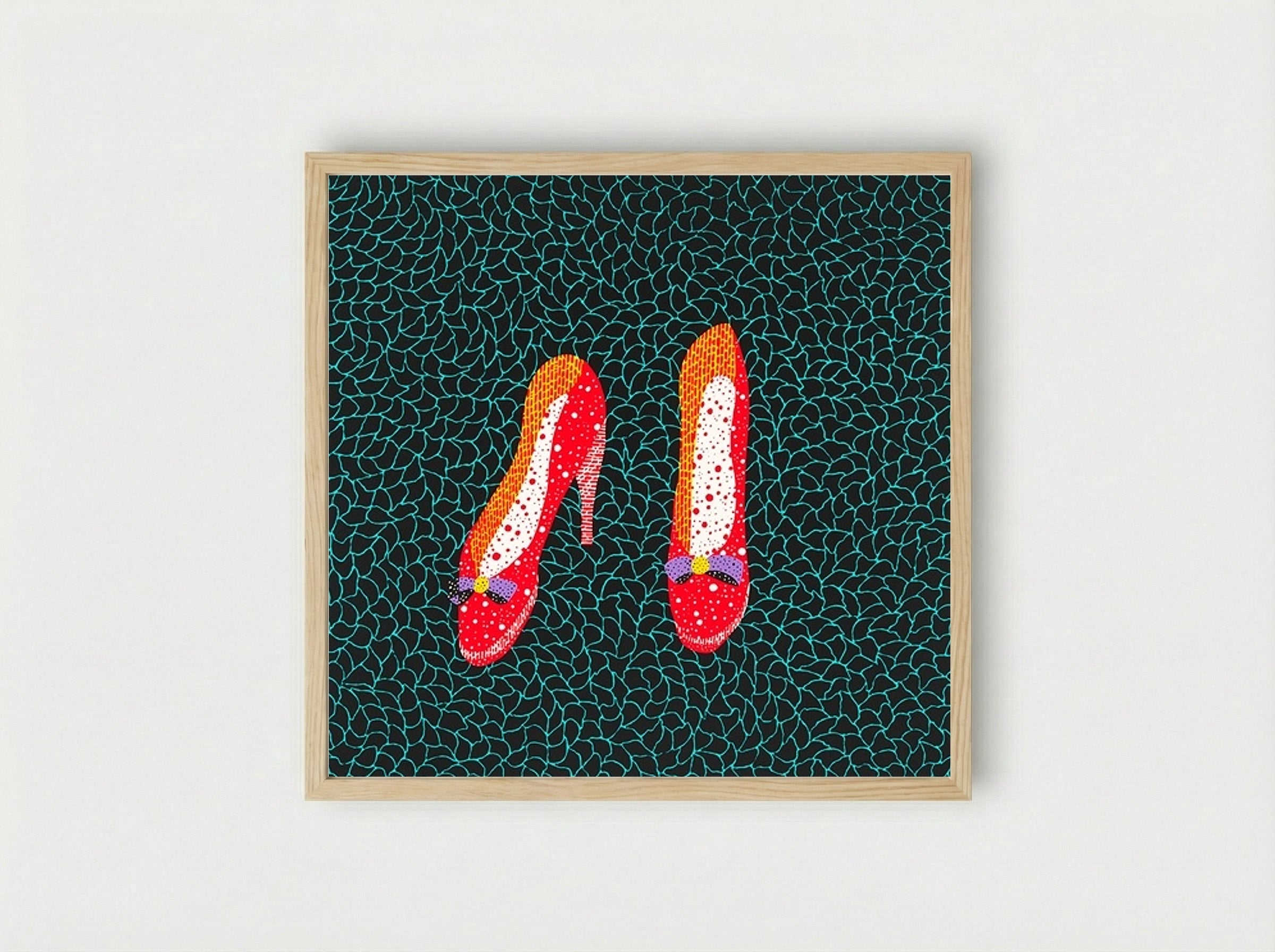 Shoes - Yayoi Kusama - Framed Print Wood