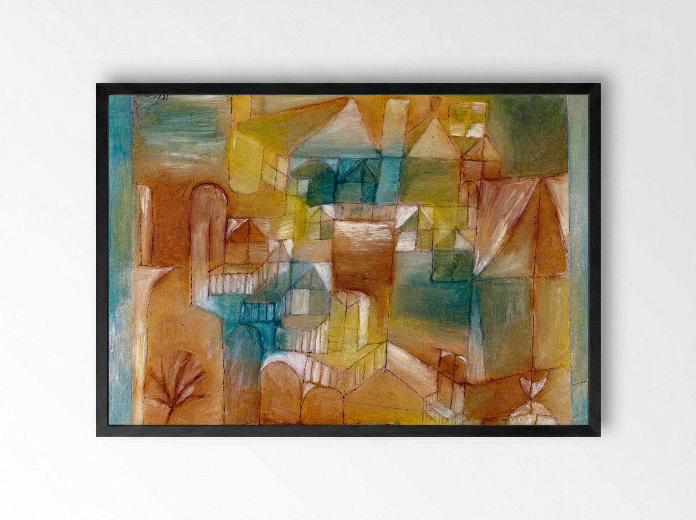 Fassade (Brown-Green) - Paul Klee - Framed Print Black
