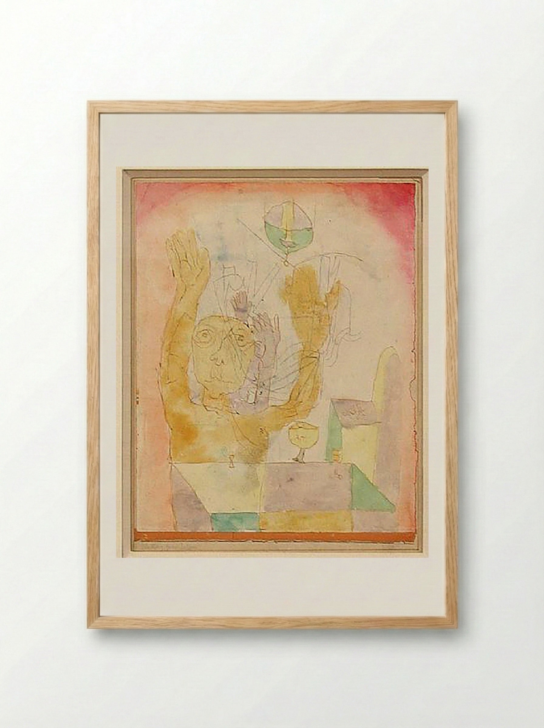 Enlightenment of Two Sectarians - Paul Klee - Framed Print Wood