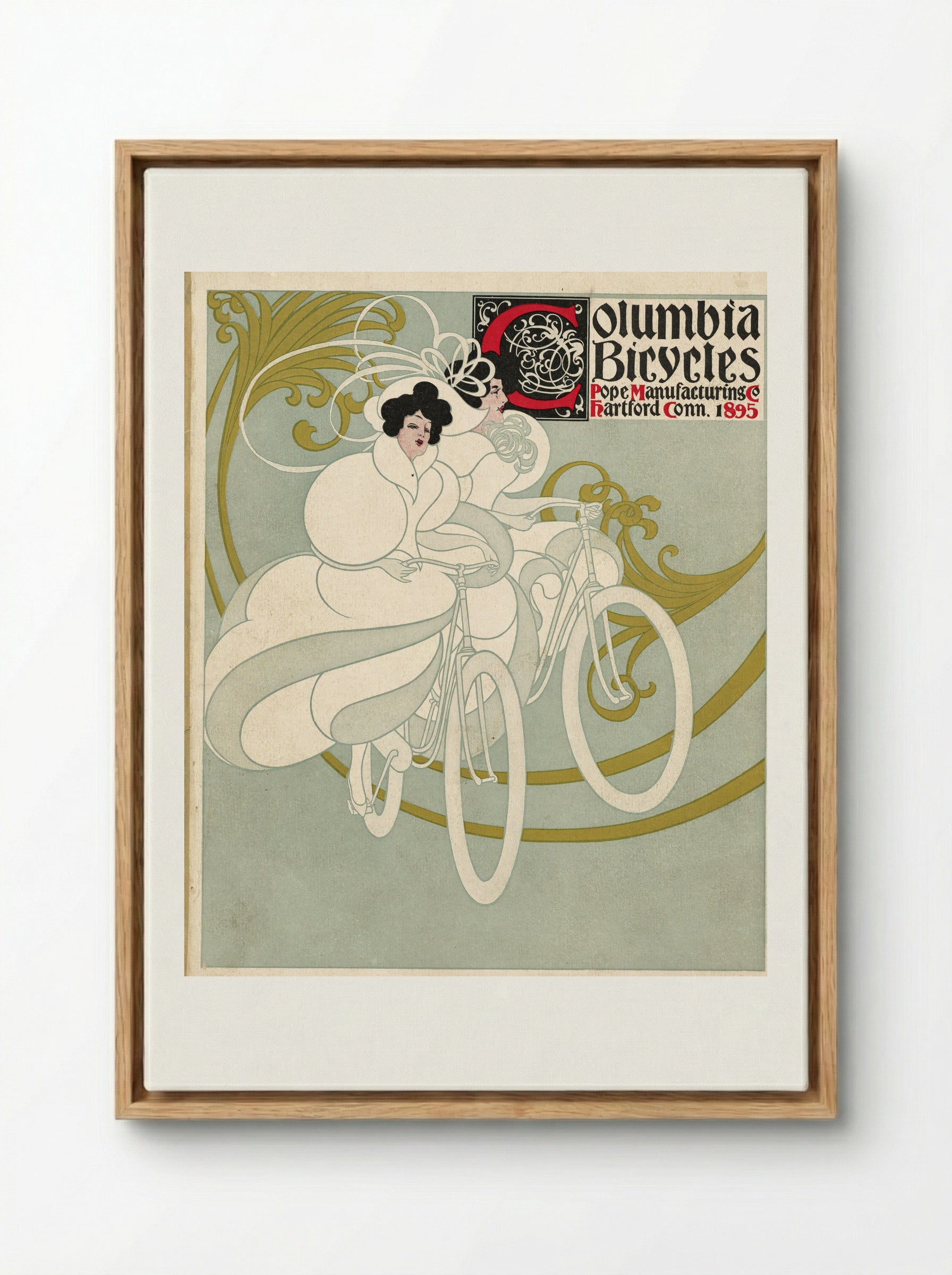 Columbia Bicycles, Pope Manufacturing Co., Hartford, Conn. - Will H. Bradley - Framed Canvas Wood