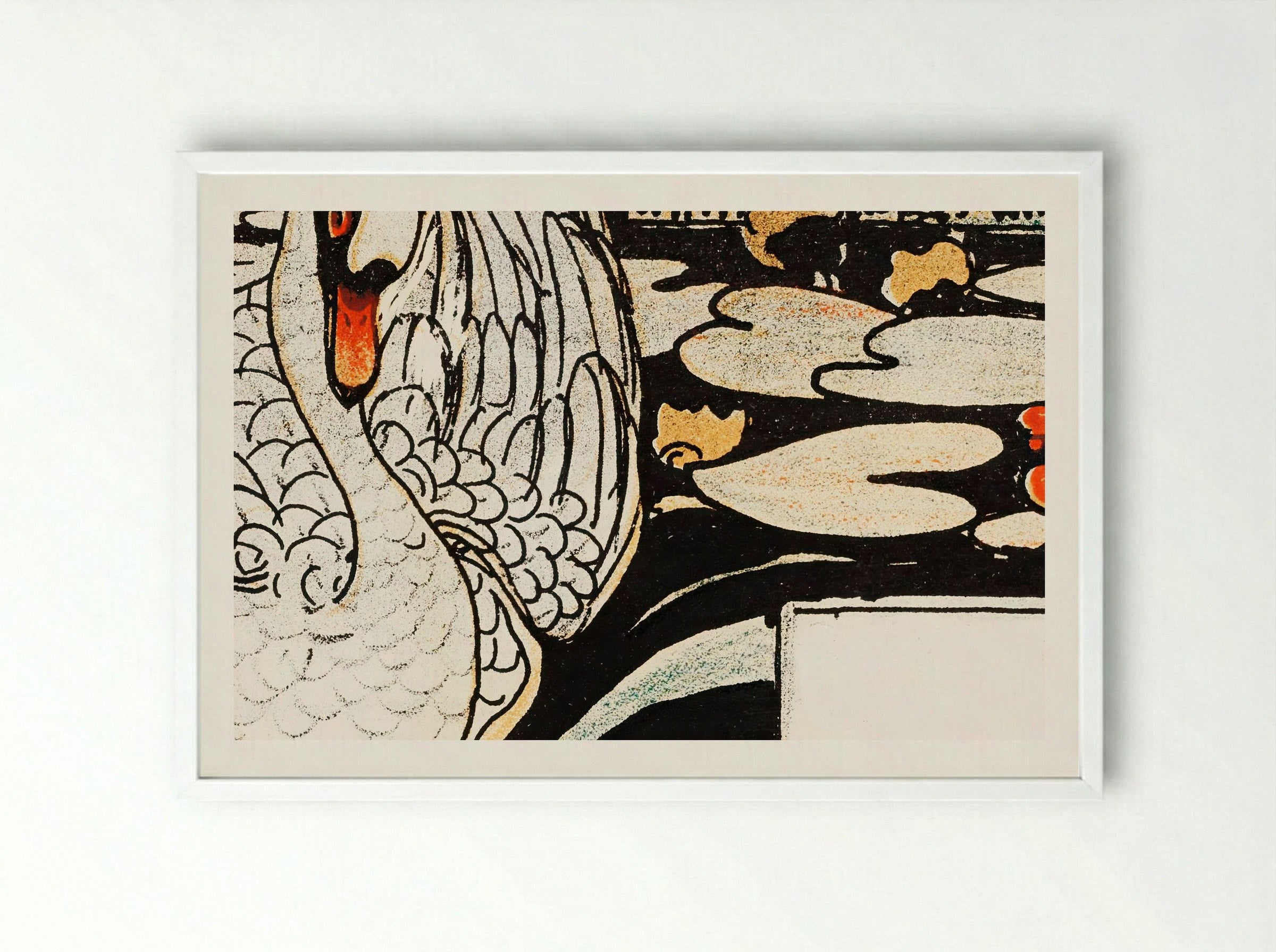 Het leelijke jonge eendje (The Ugly Duckling) - Theo van Hoytema - Framed Print White