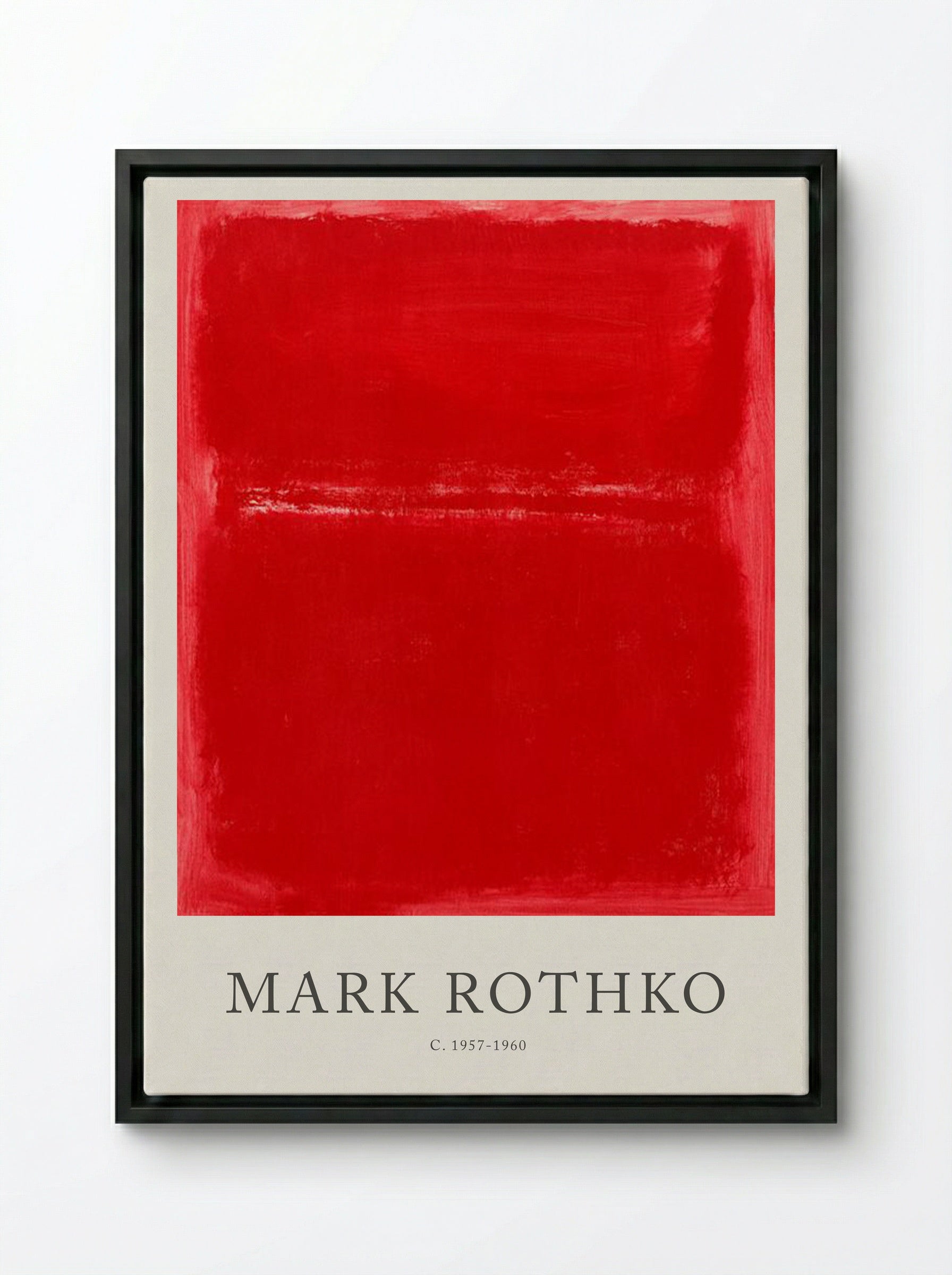 Untitled (Red Rectangle) - Mark Rothko - Framed Canvas Black