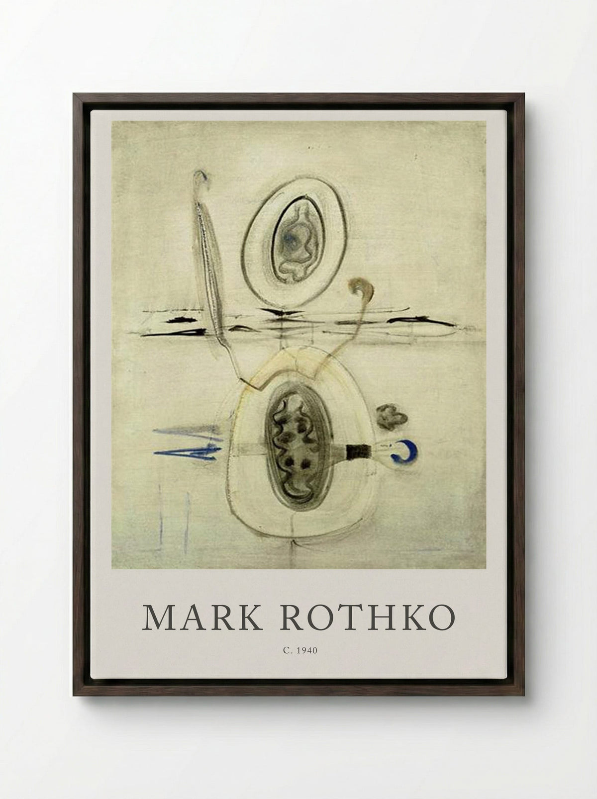 Untitled (Biomorphic Composition) - Mark Rothko - Framed Canvas Dark Wood