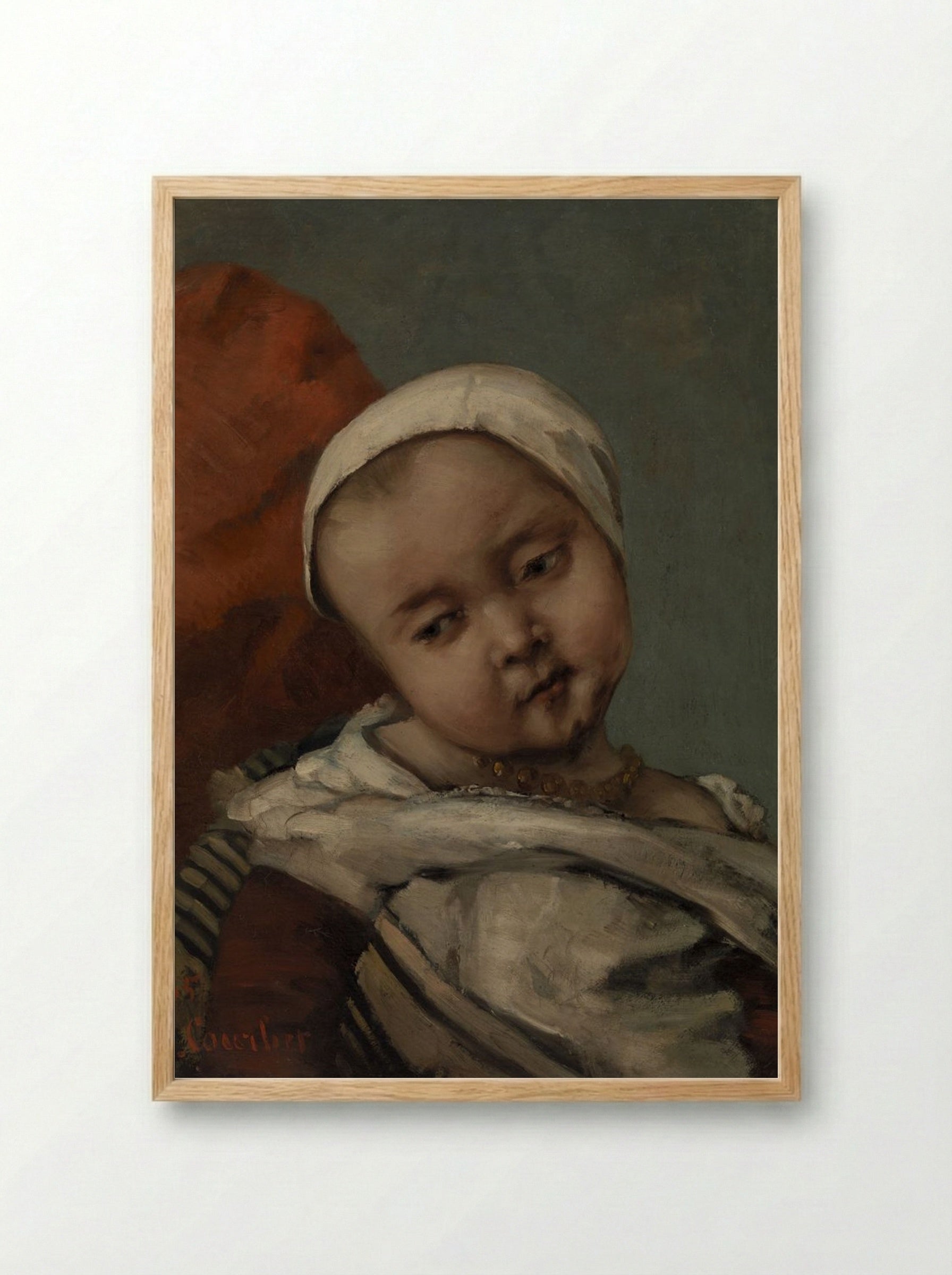 Head of a Baby - Gustave Courbet - Framed Print Wood